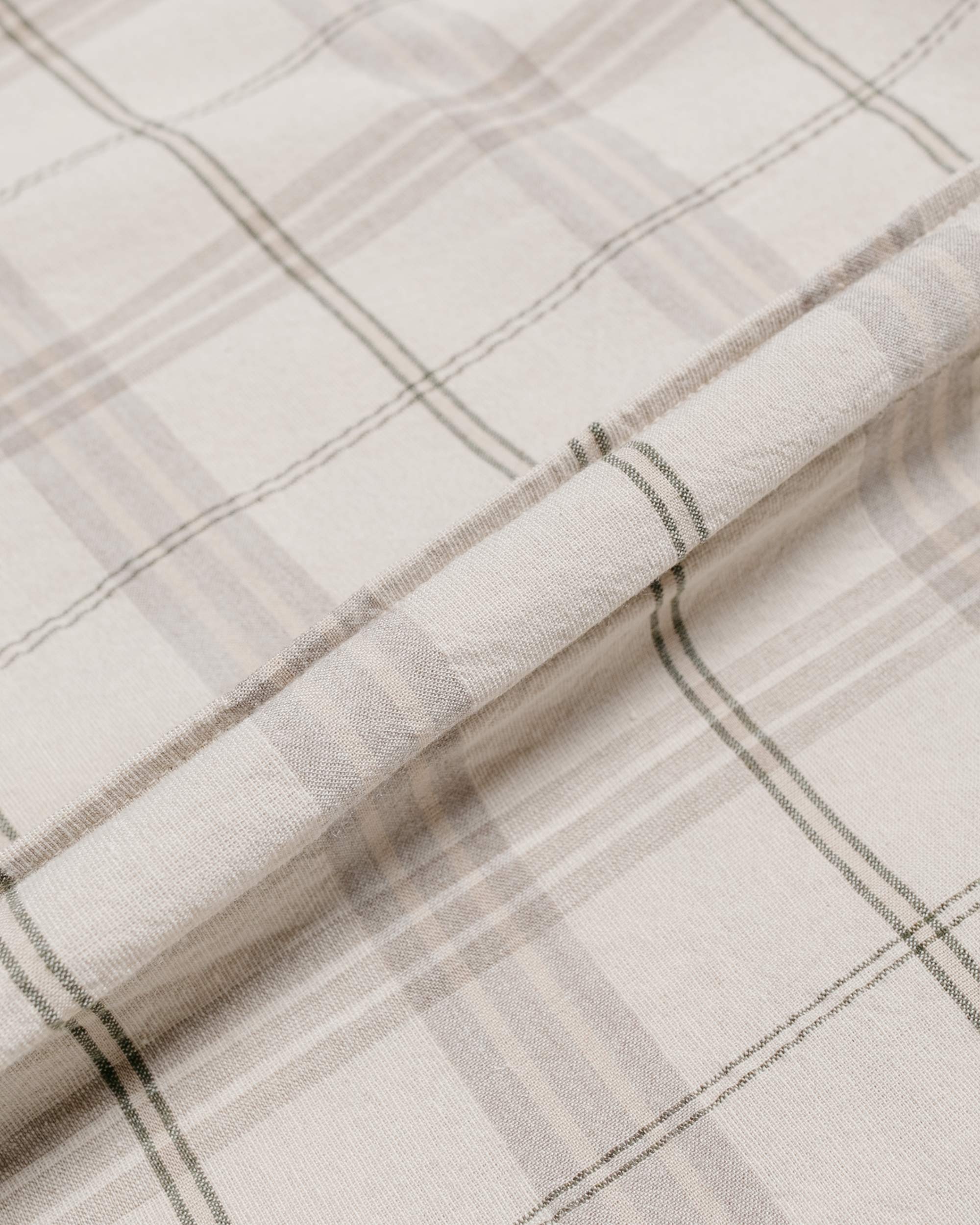 Ivan Relaxed Textured Check SS Shirt Oatmeal - 5