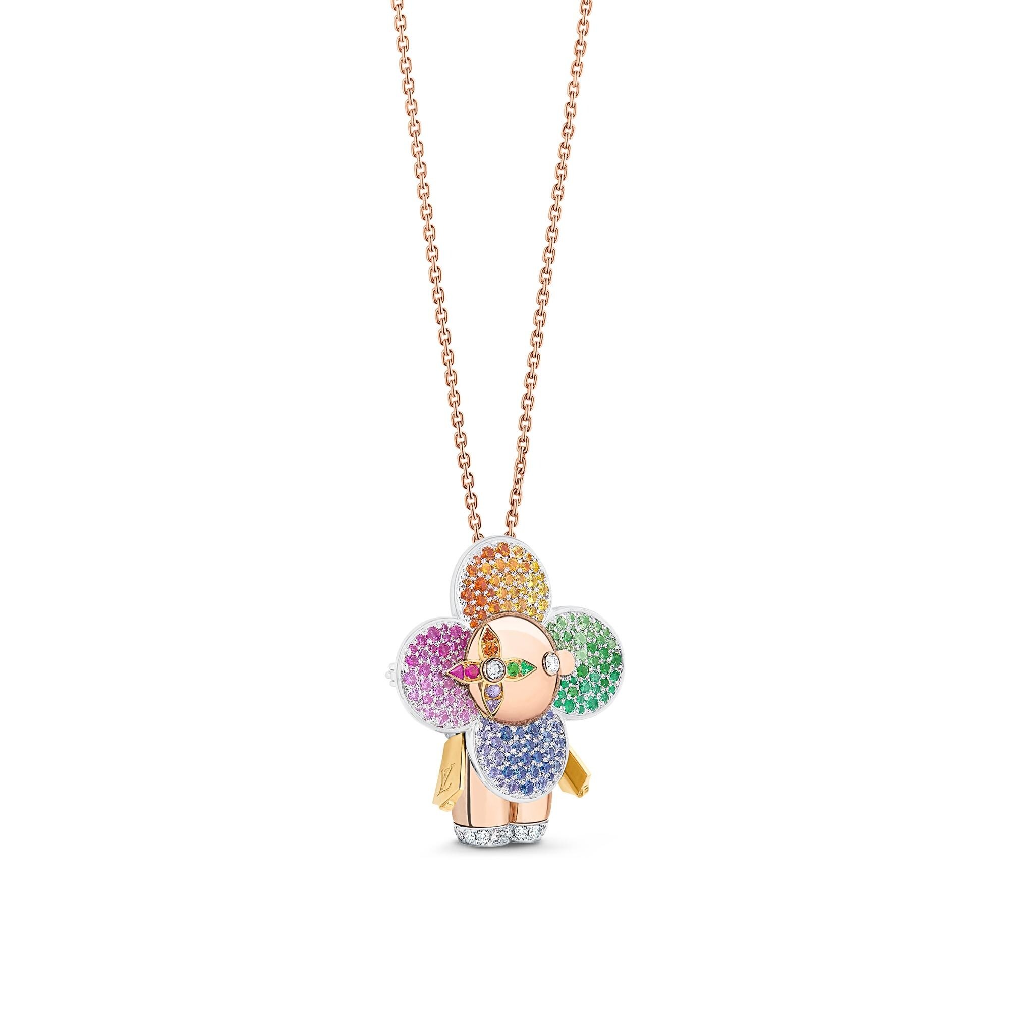 Vivienne Rainbow Pendant, 3 Golds, Diamonds & Colored Gemstones - 3