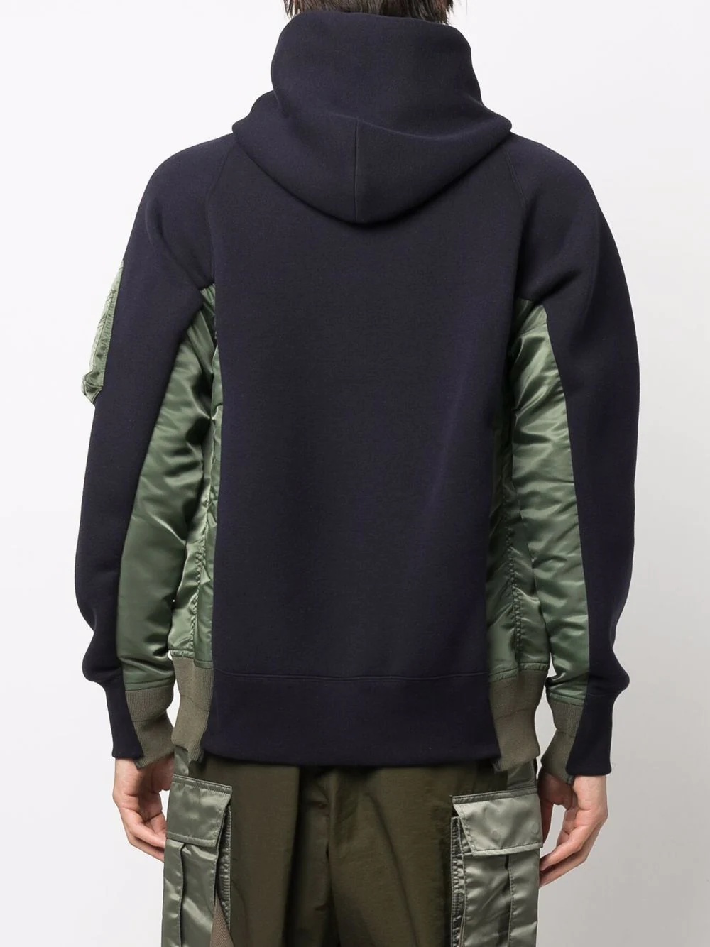 bomber jacket hybrid panelled hoodie - 4