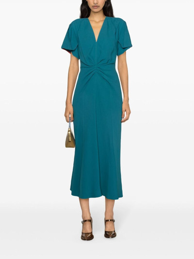 Victoria Beckham draping-detailed flared midi dress outlook