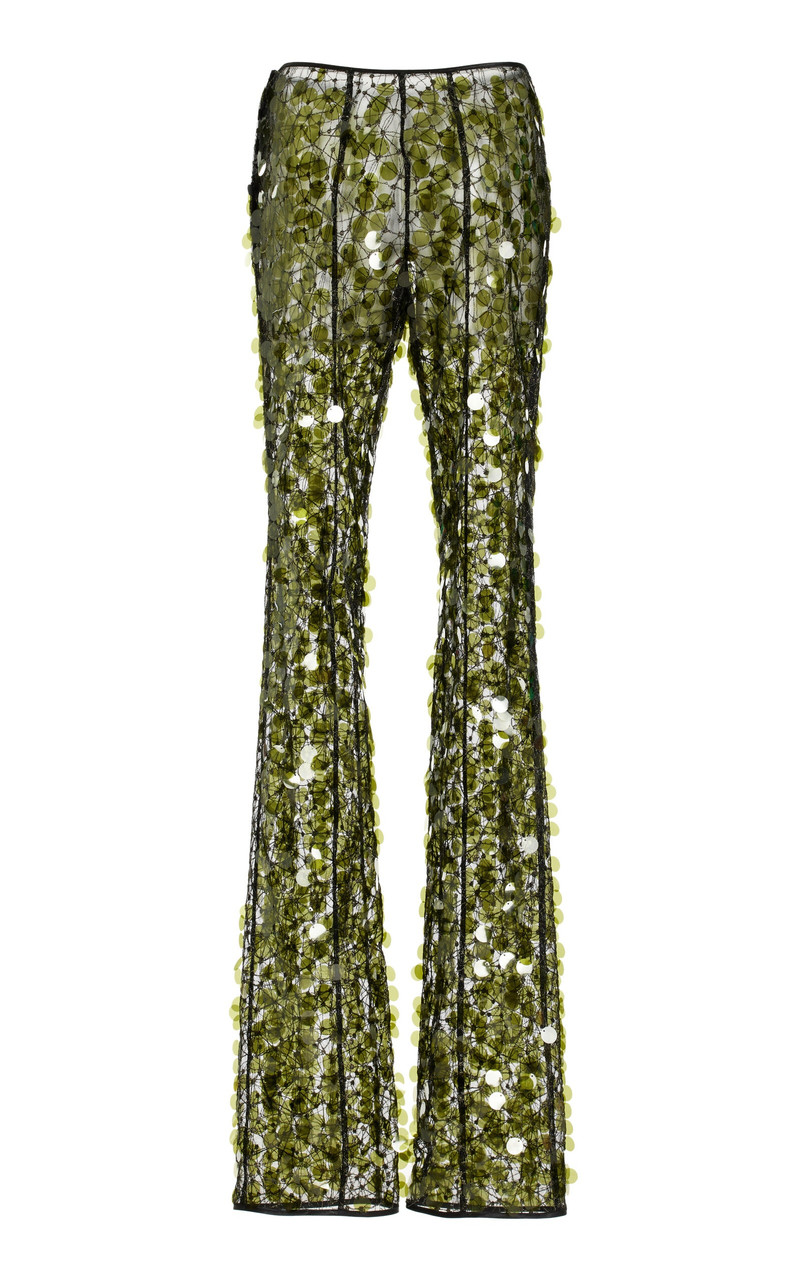 Sequined Flared Pants green 3