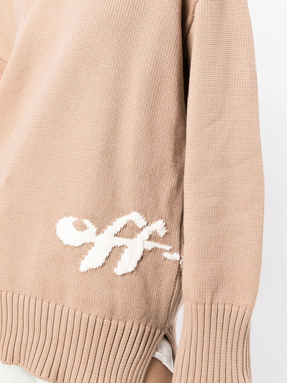 intarsia-logo ribbed jumper - 5