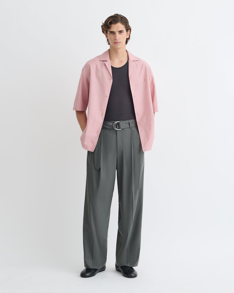 Nanushka Belted Raw Silk Pants outlook