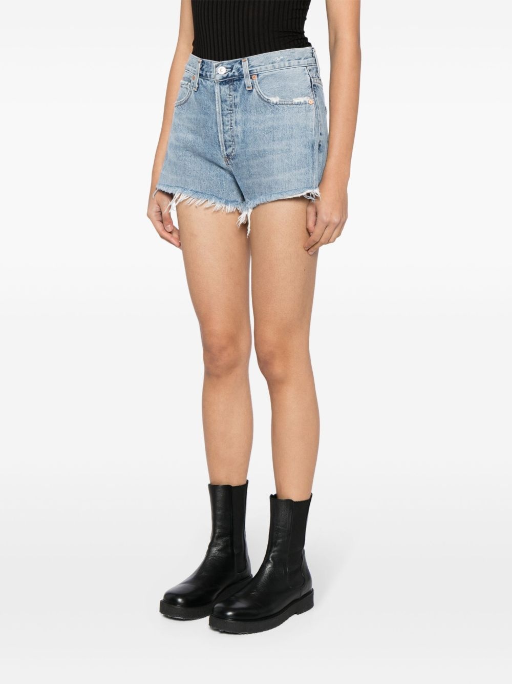 Corey frayed denim shorts - 3