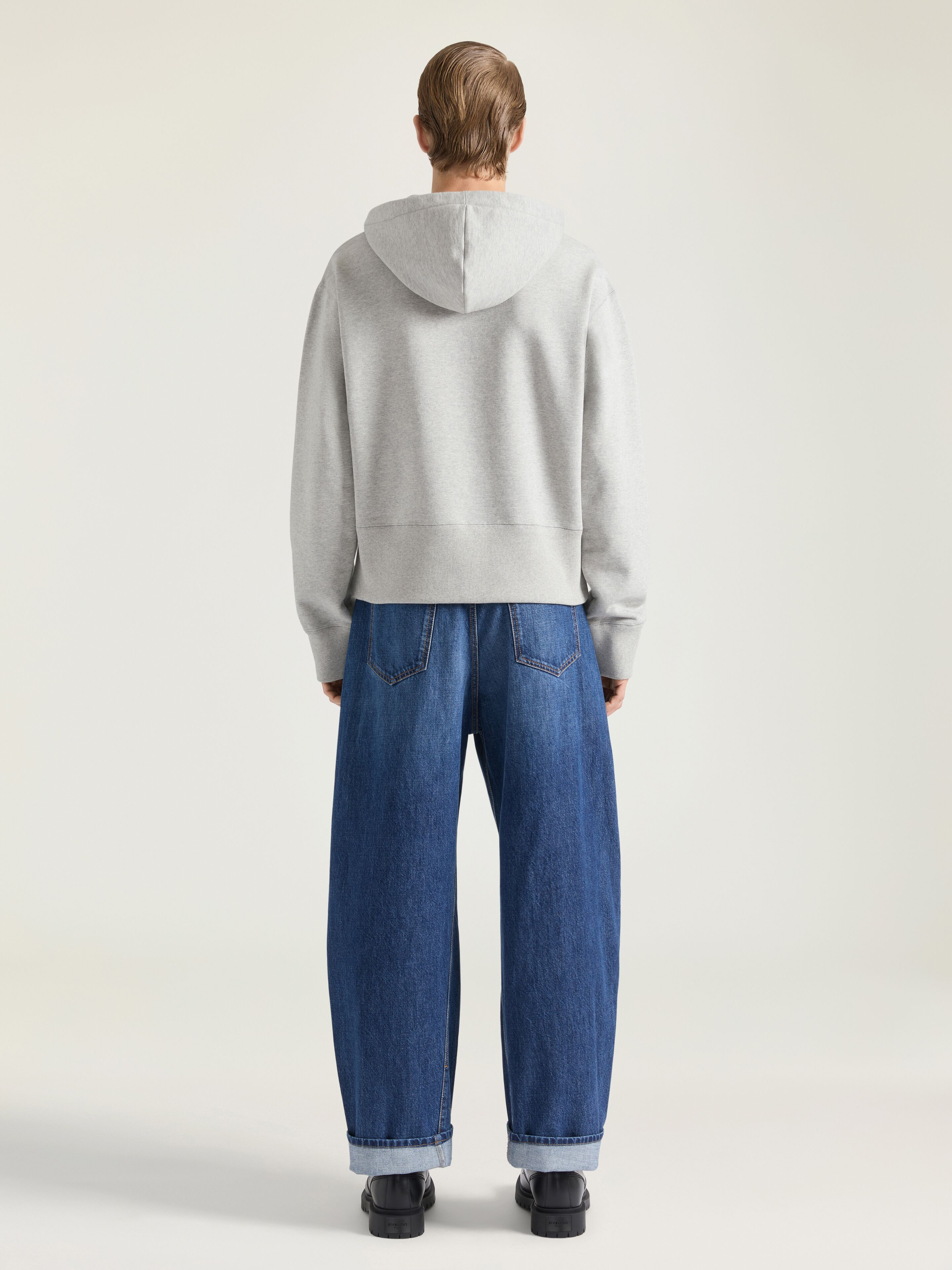 HOODIE IN FLEECE WITH GIVENCHY PATCH - 3