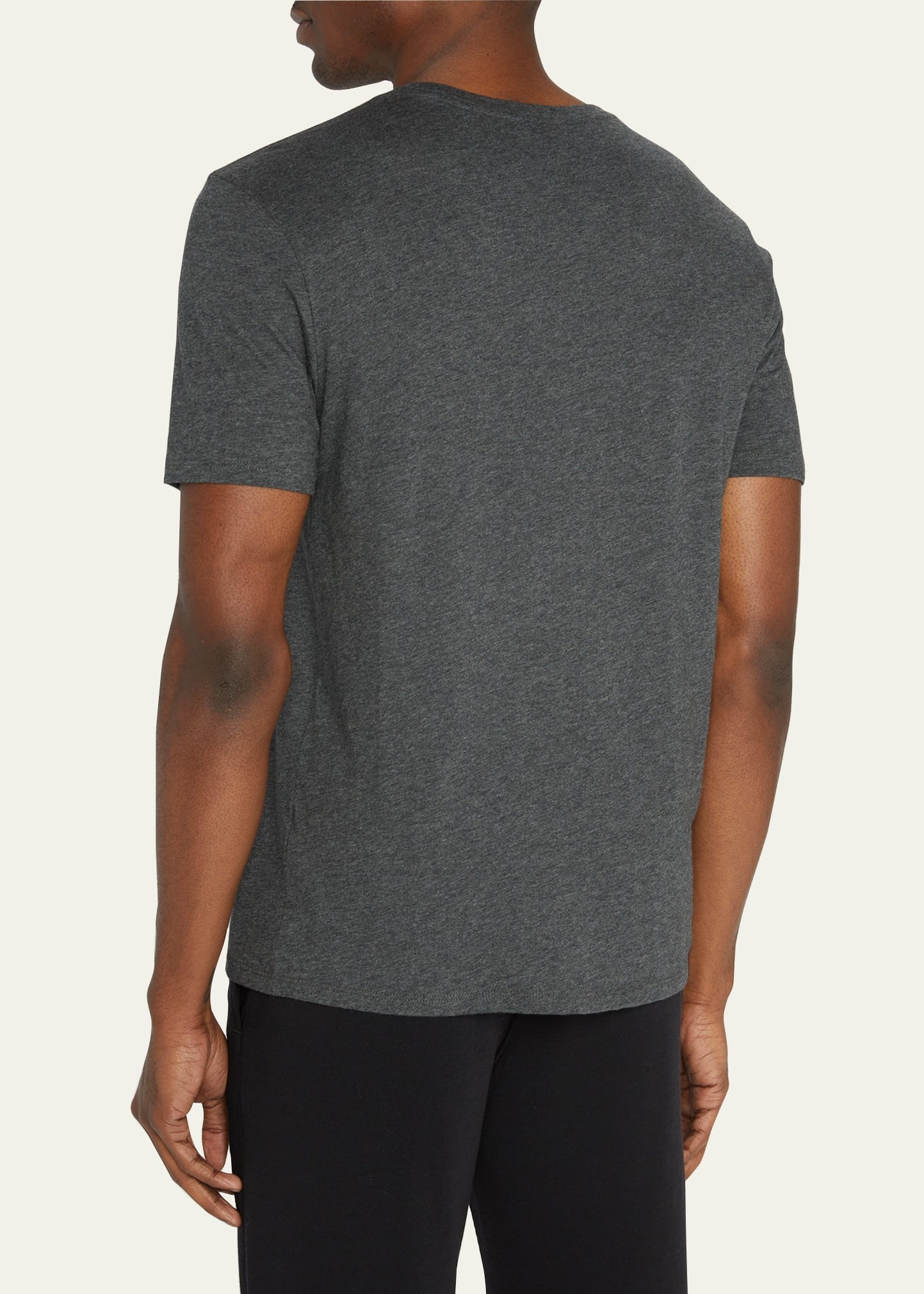 Men's Short-Sleeve Pima Crewneck Jersey T-Shirt, Black - 3