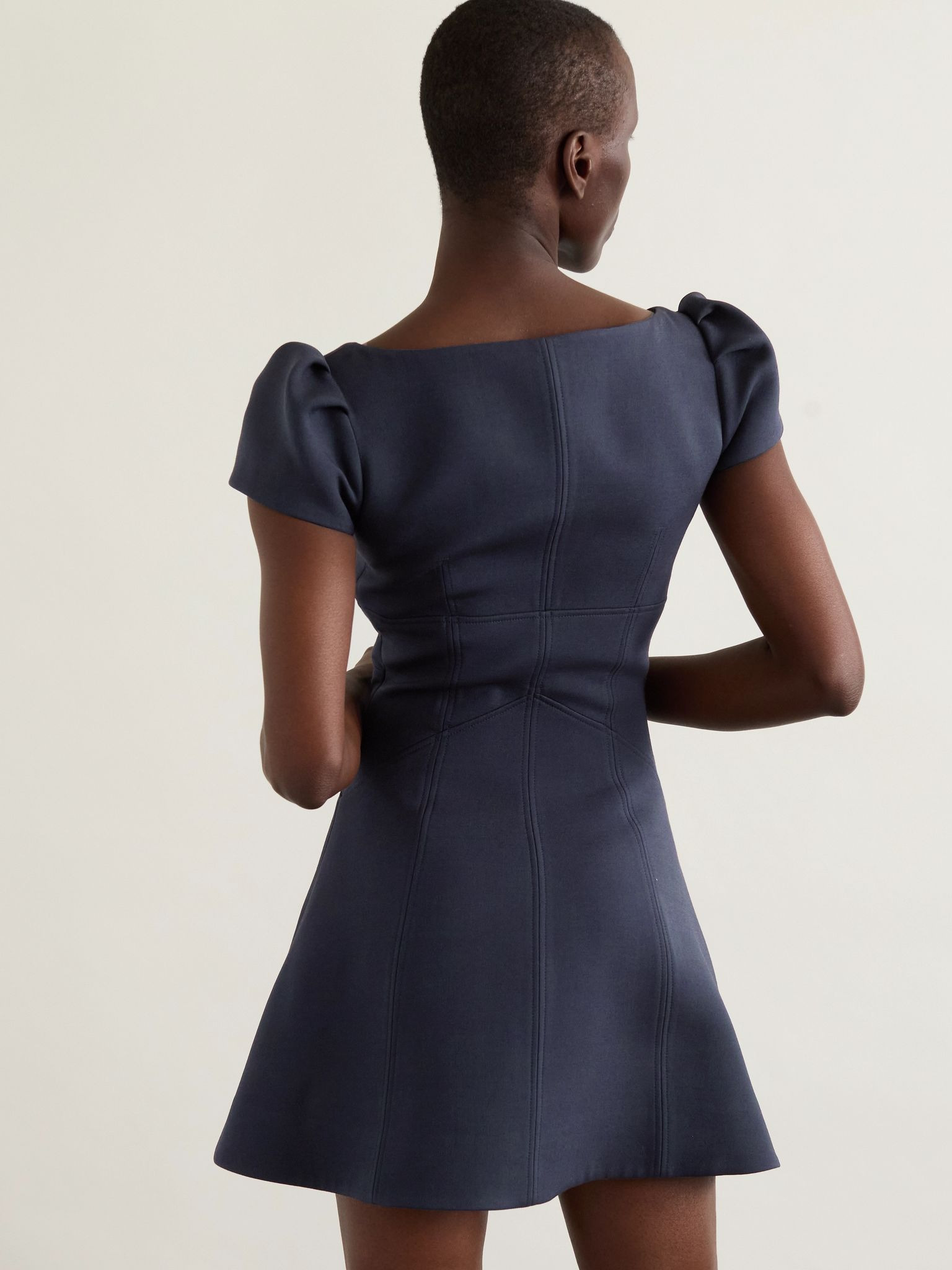 Day wool-blend mini dress Navy - 3