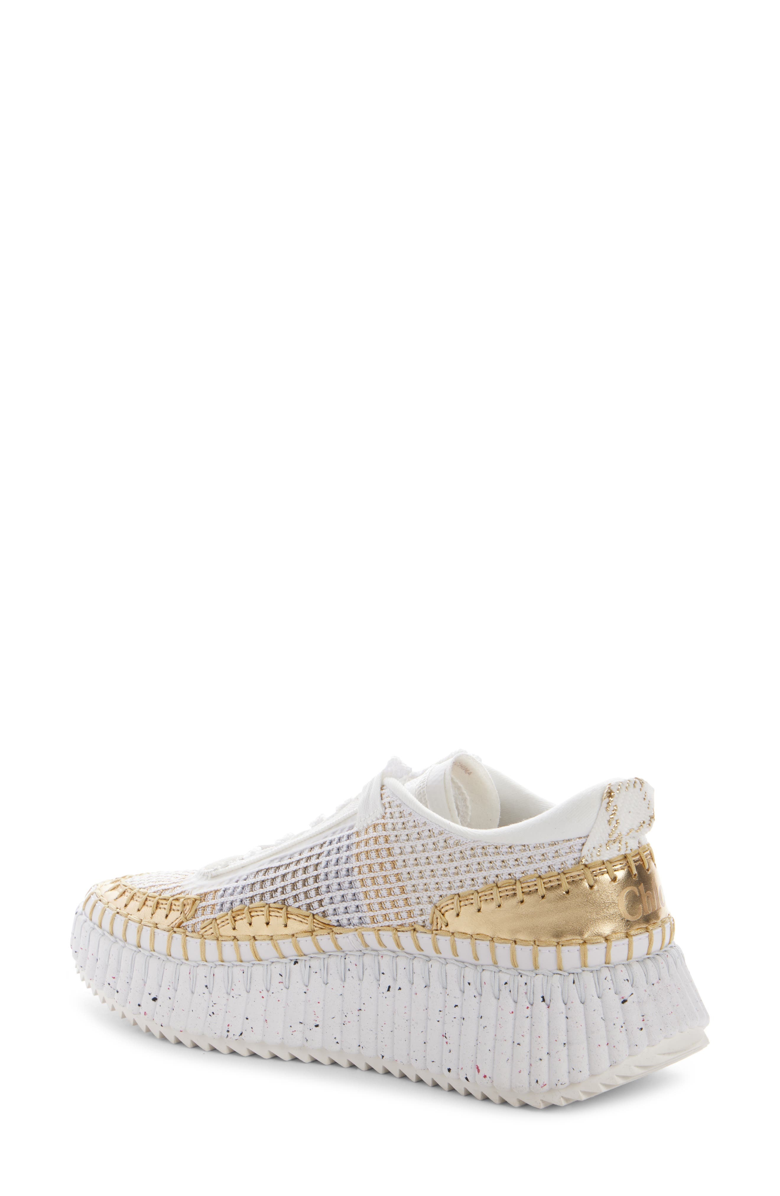Chloé Nama Platform Sneaker in Gold at Nordstrom - 2