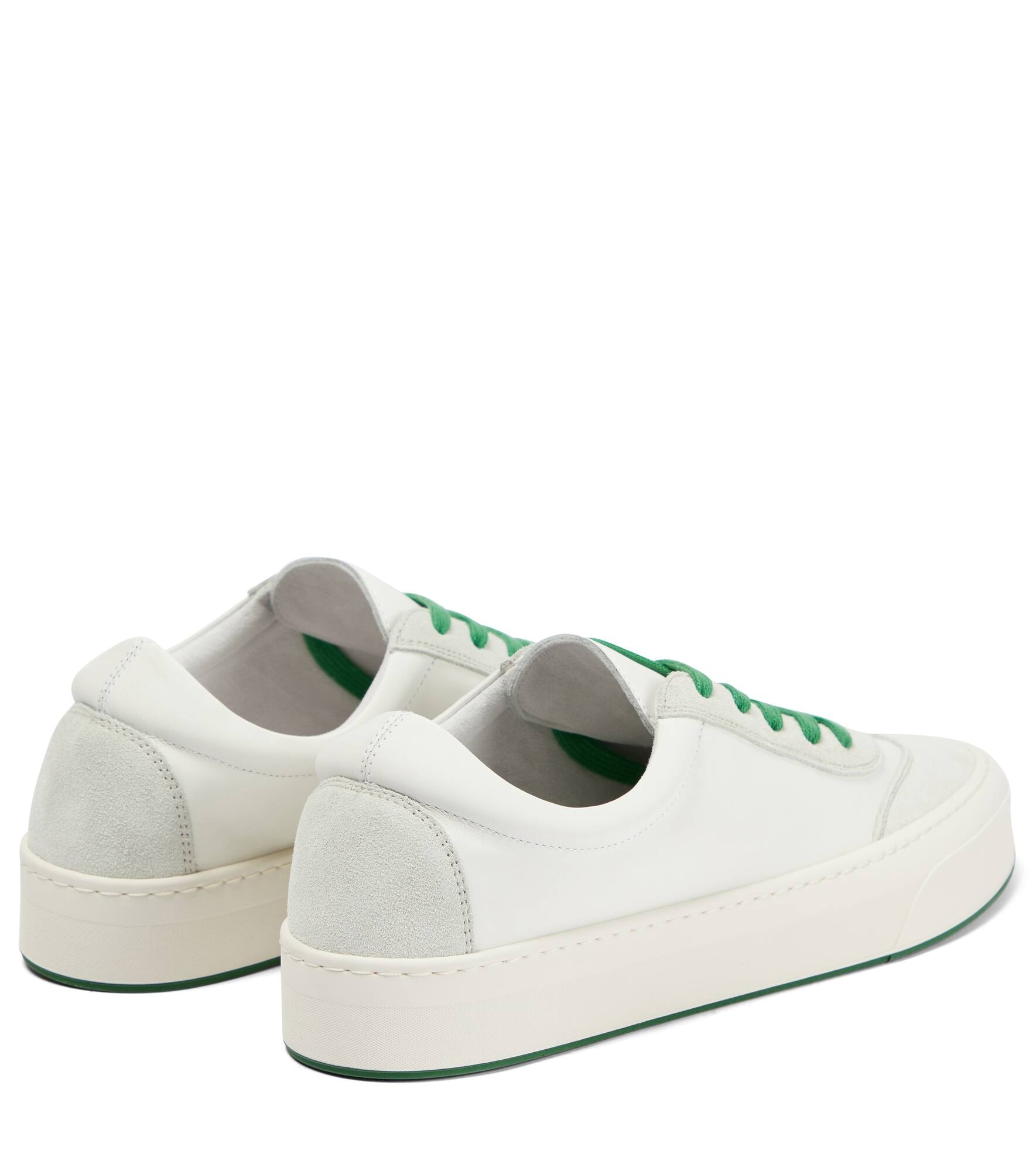 Marley suede-paneled leather sneakers - 3
