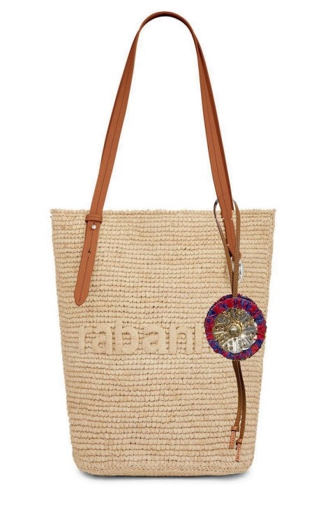 NATURAL RAFFIA TOTE BAG WITH CHARMS - 5