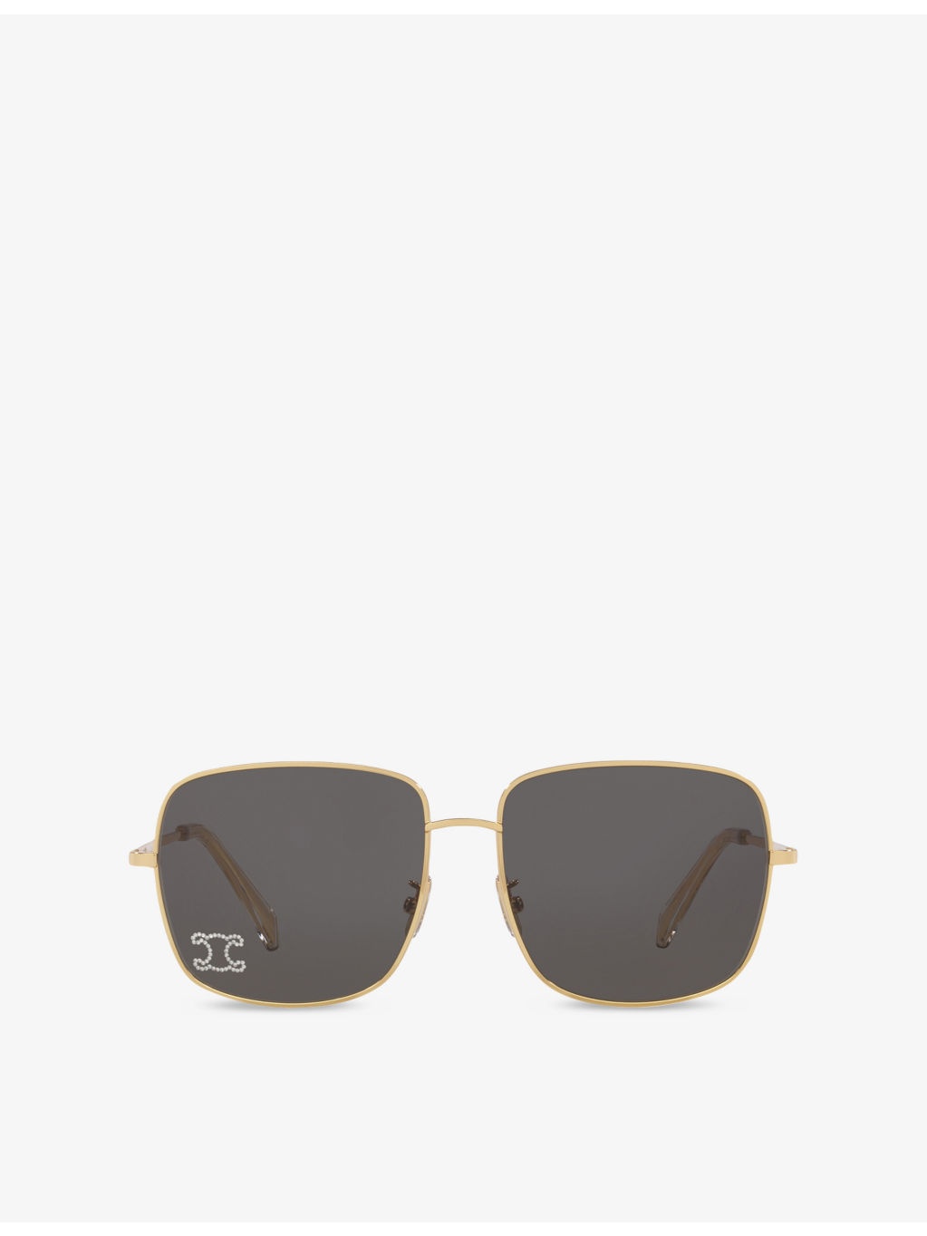 CL40284U Triomphe Rhinestone Square-Frame Metal Sunglasses - 1