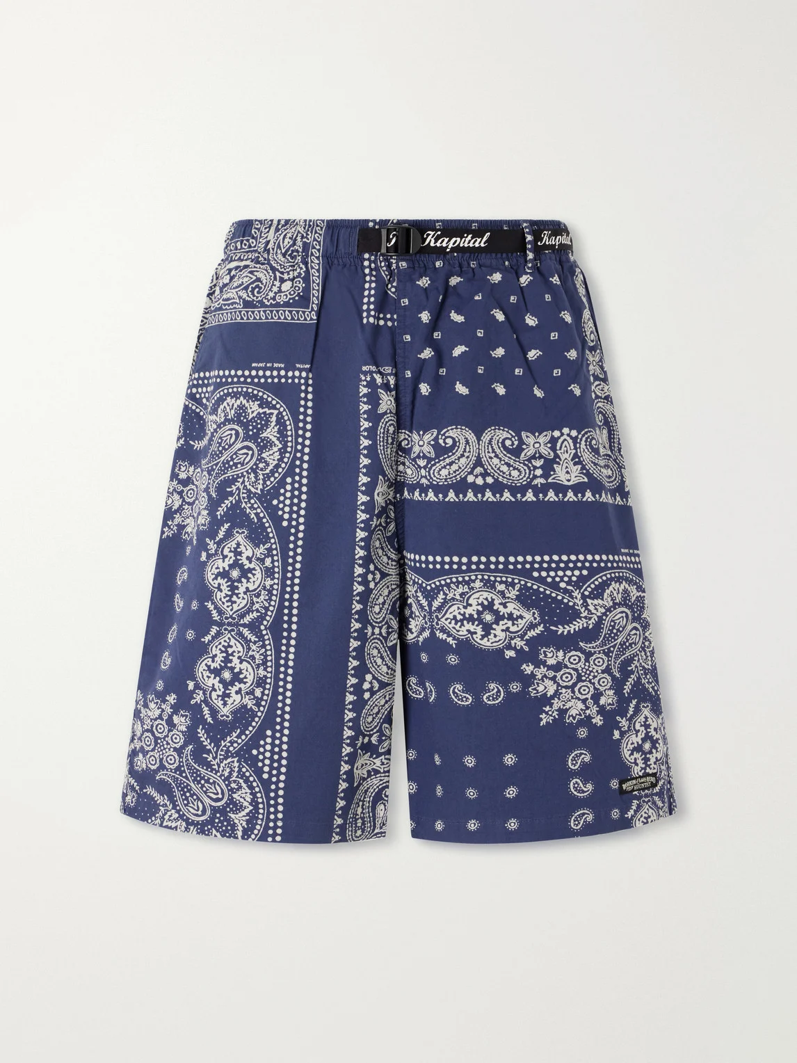 Easy Straight-Leg Belted Bandana-Print Cotton Shorts - 1