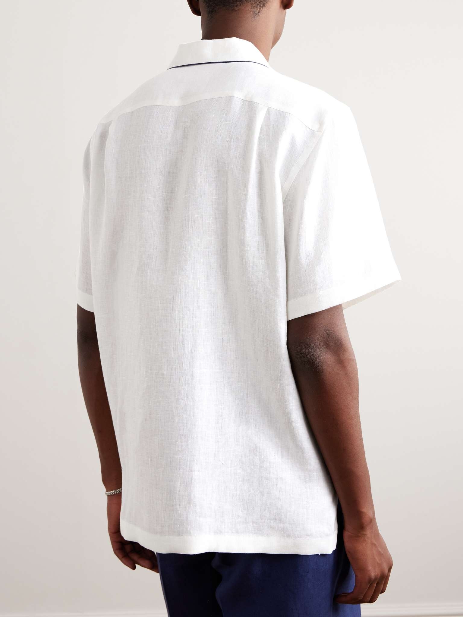 Contrast-Tipped Linen Shirt - 3