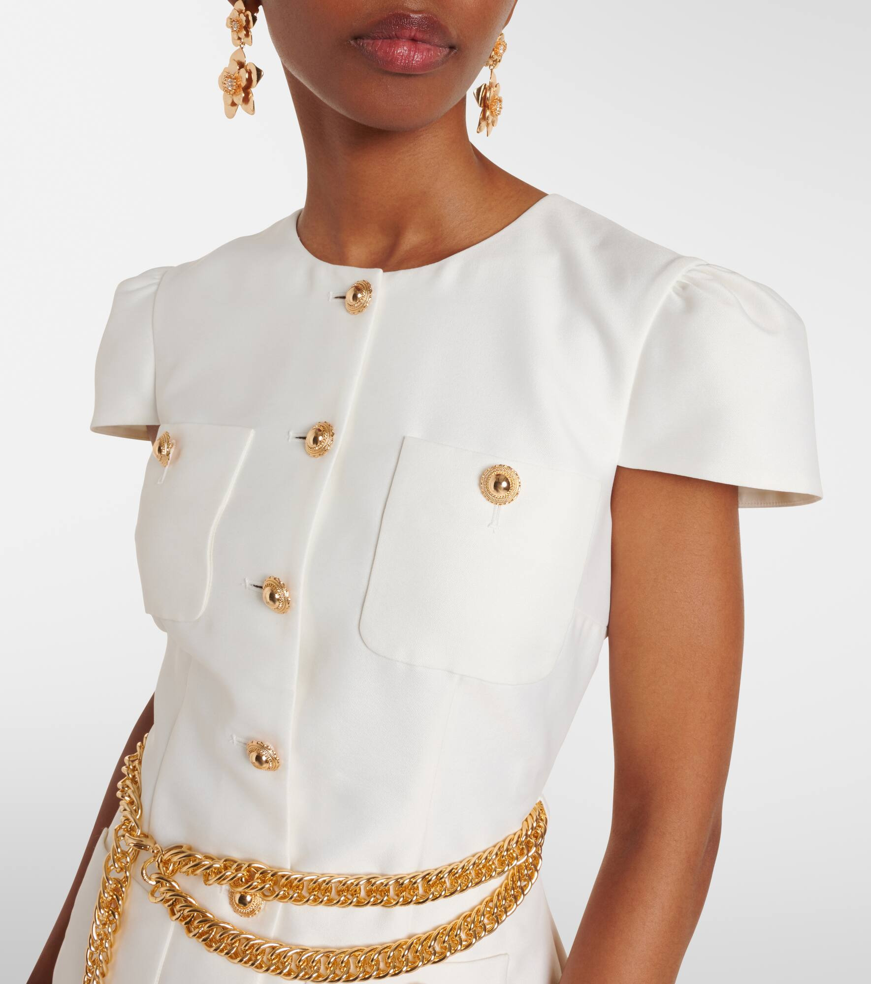 Belted taffeta maxi dress - 4