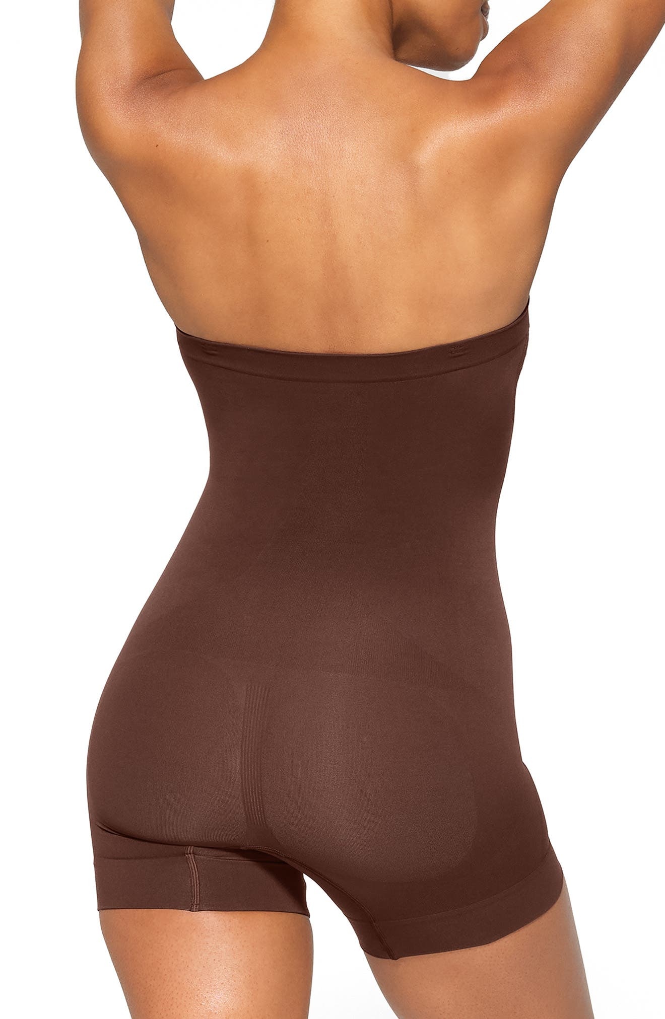 SKIMS Seamless Sculpt Strapless Shortie Bodysuit in Cocoa at Nordstrom - 3