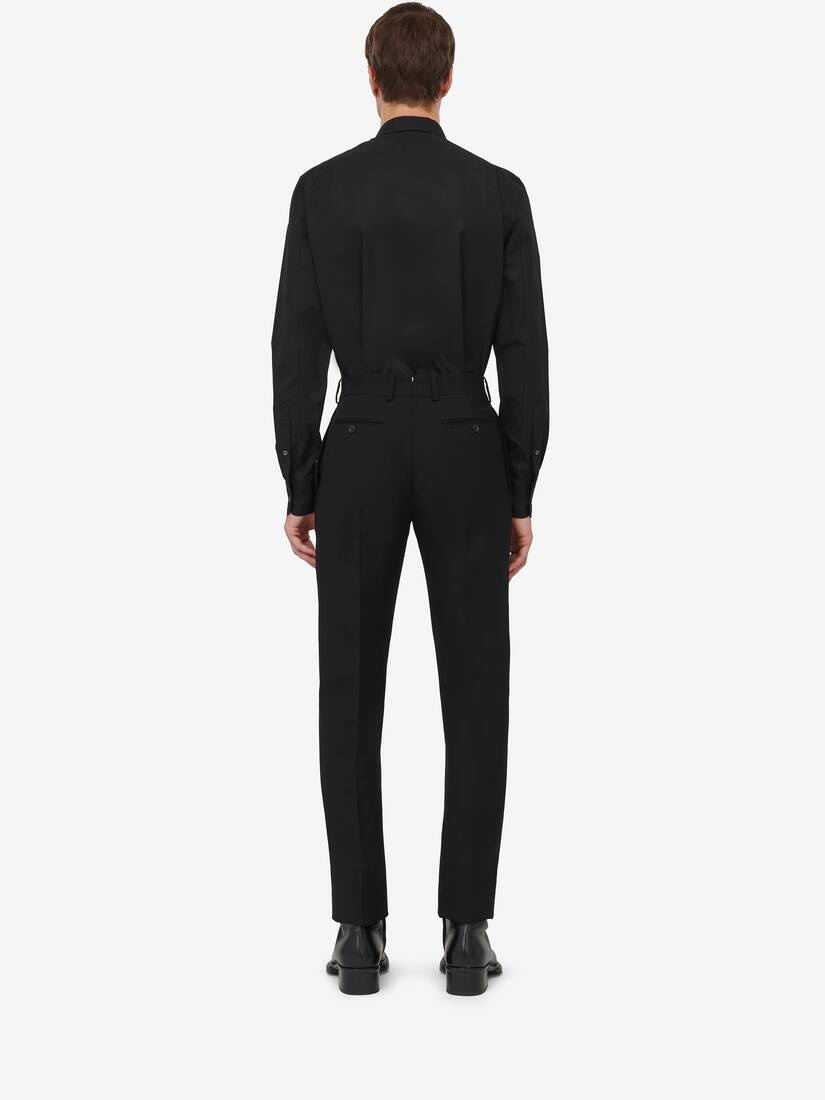 Men's Dragonfly Embroidery Shirt in Black - 4