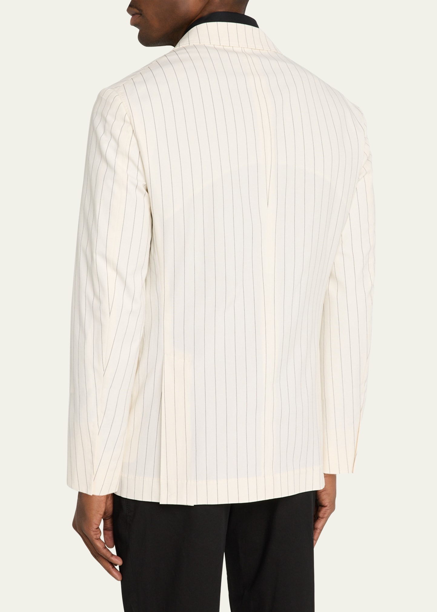 Men's Double-Breasted Pinstripe Sport Coat - 3
