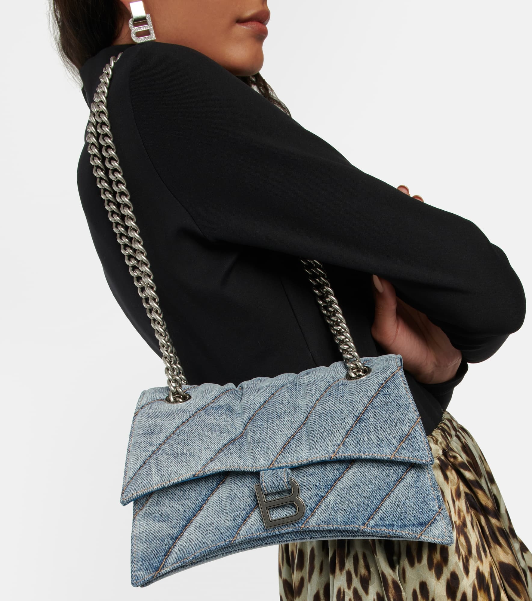 Crush Medium denim shoulder bag - 2