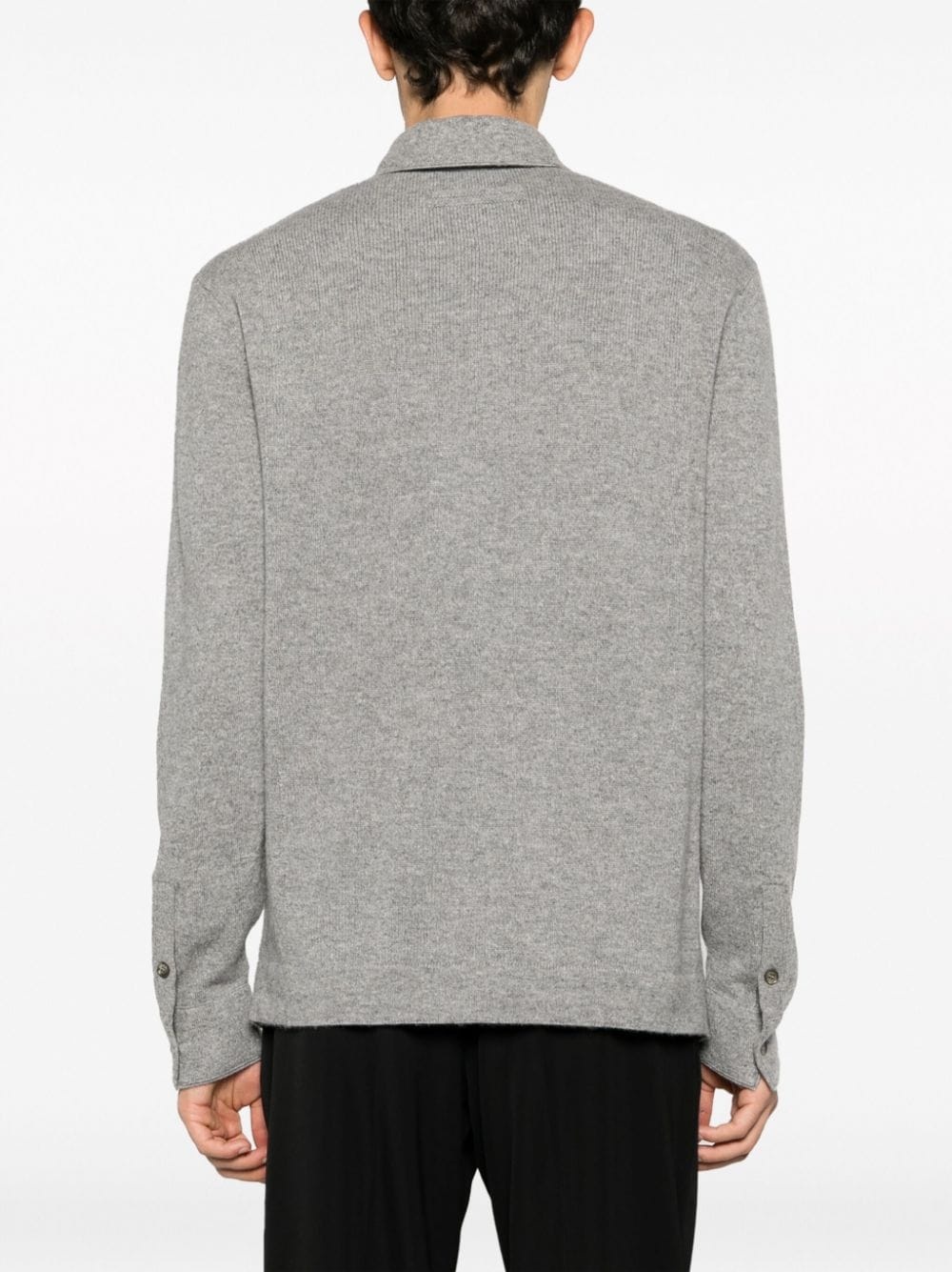 classic-collar cashmere cardigan - 4