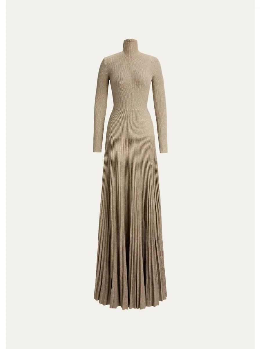 Turtleneck Sweater Evening Dress - 1