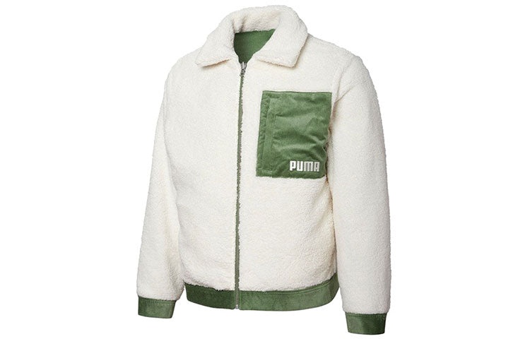 PUMA Cord Embroidered Logo reversible corduroy Jacket Green 534751-67 - 3