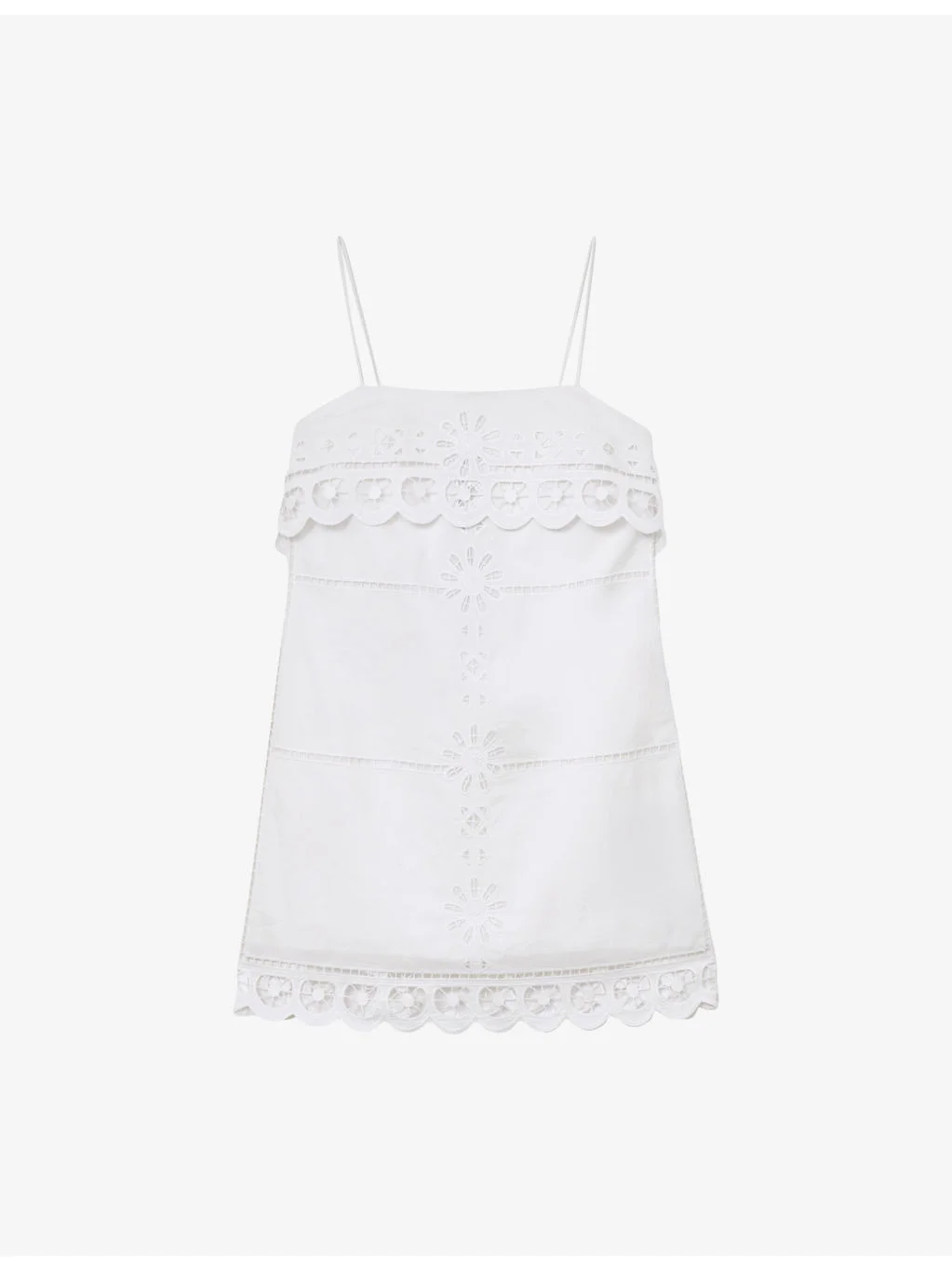 Toni Cutwork-Lace Cotton Mini Dress - 1