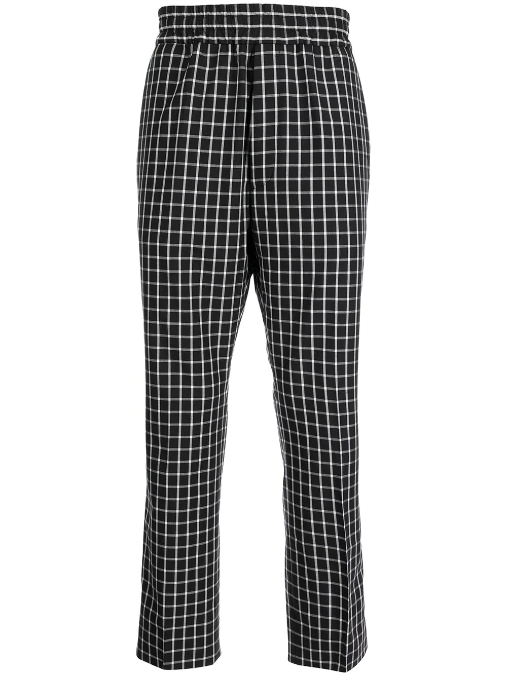 checked straight-leg pants - 1