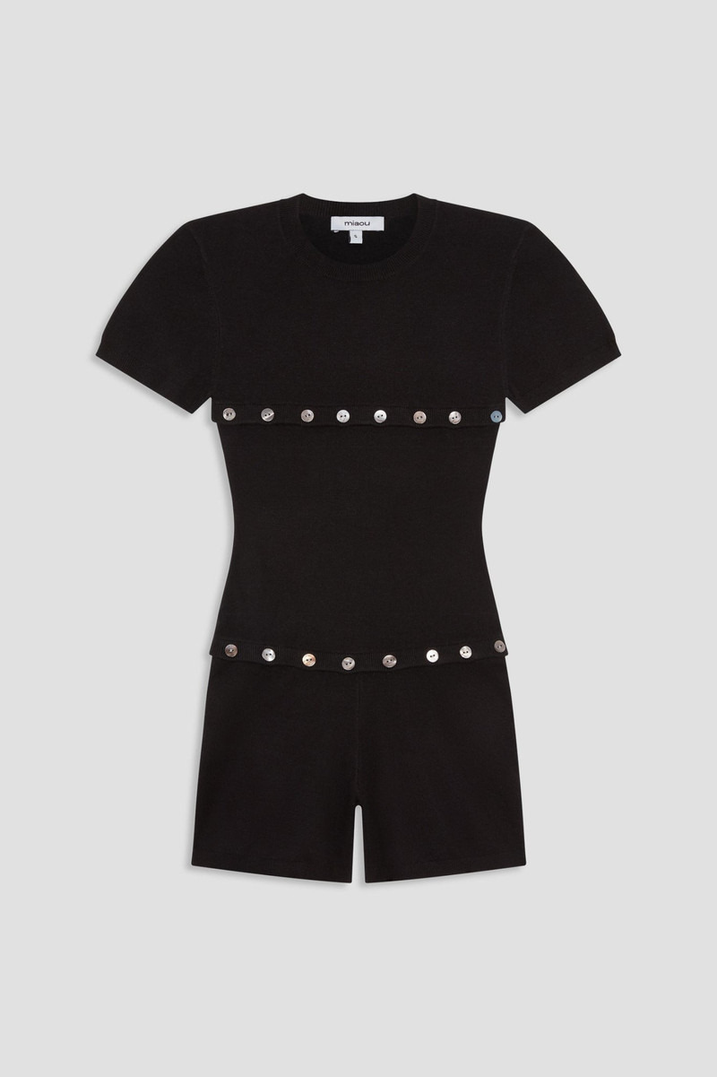 JOSIE KNIT ROMPER - BLACK - 1