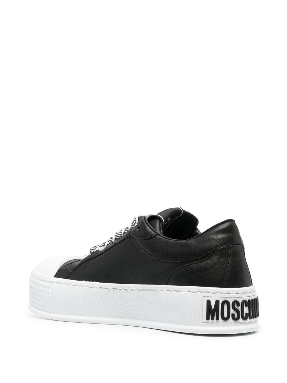 embossed-logo faux-leather sneakers - 3