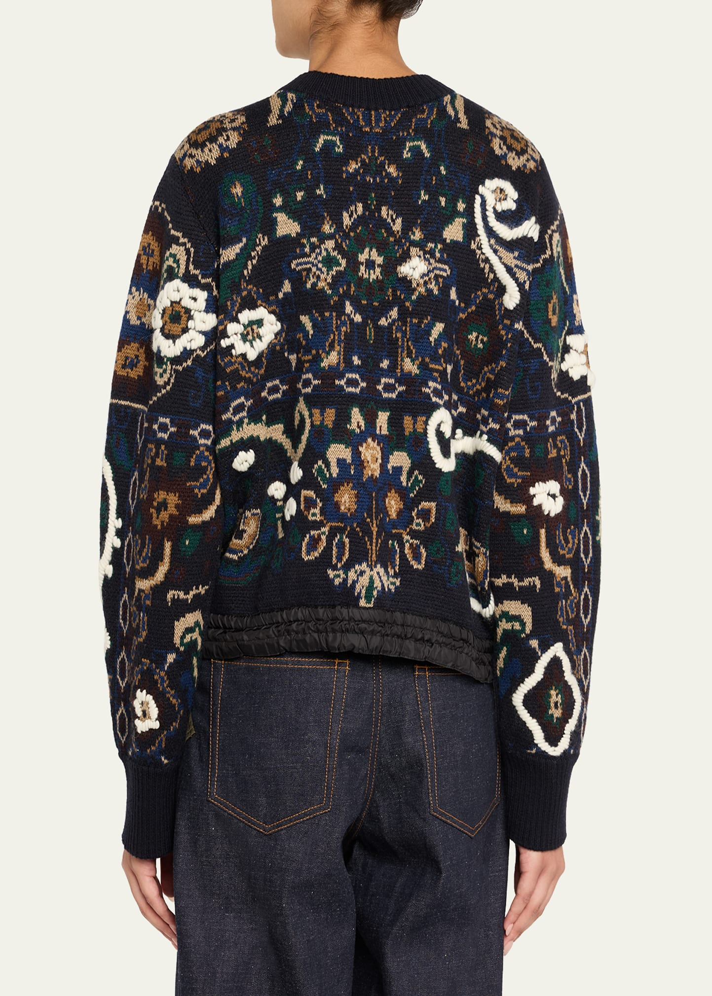 Floral Jacquard Sweater - 3