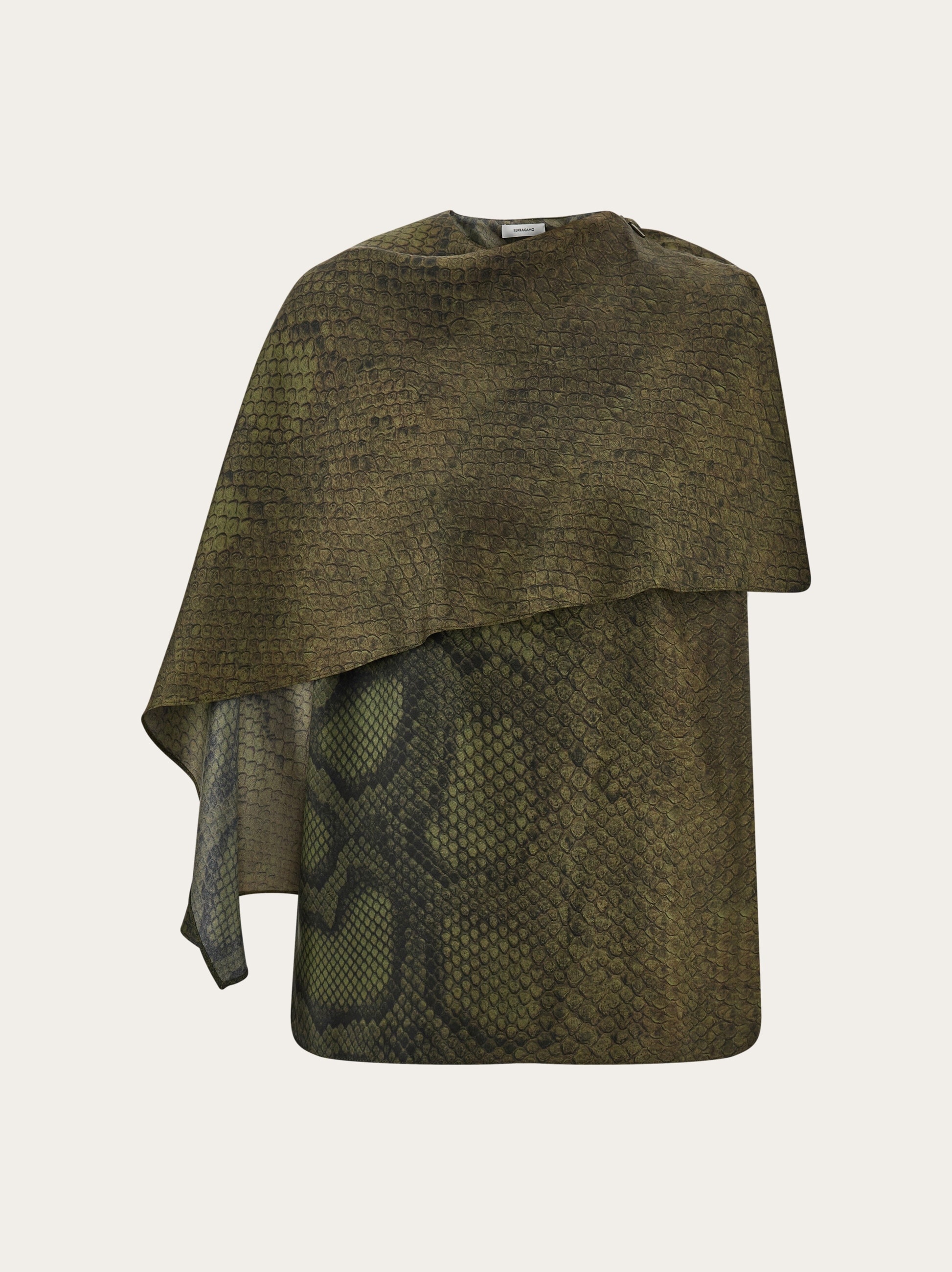 Python print silk shirt with cape detail - 1