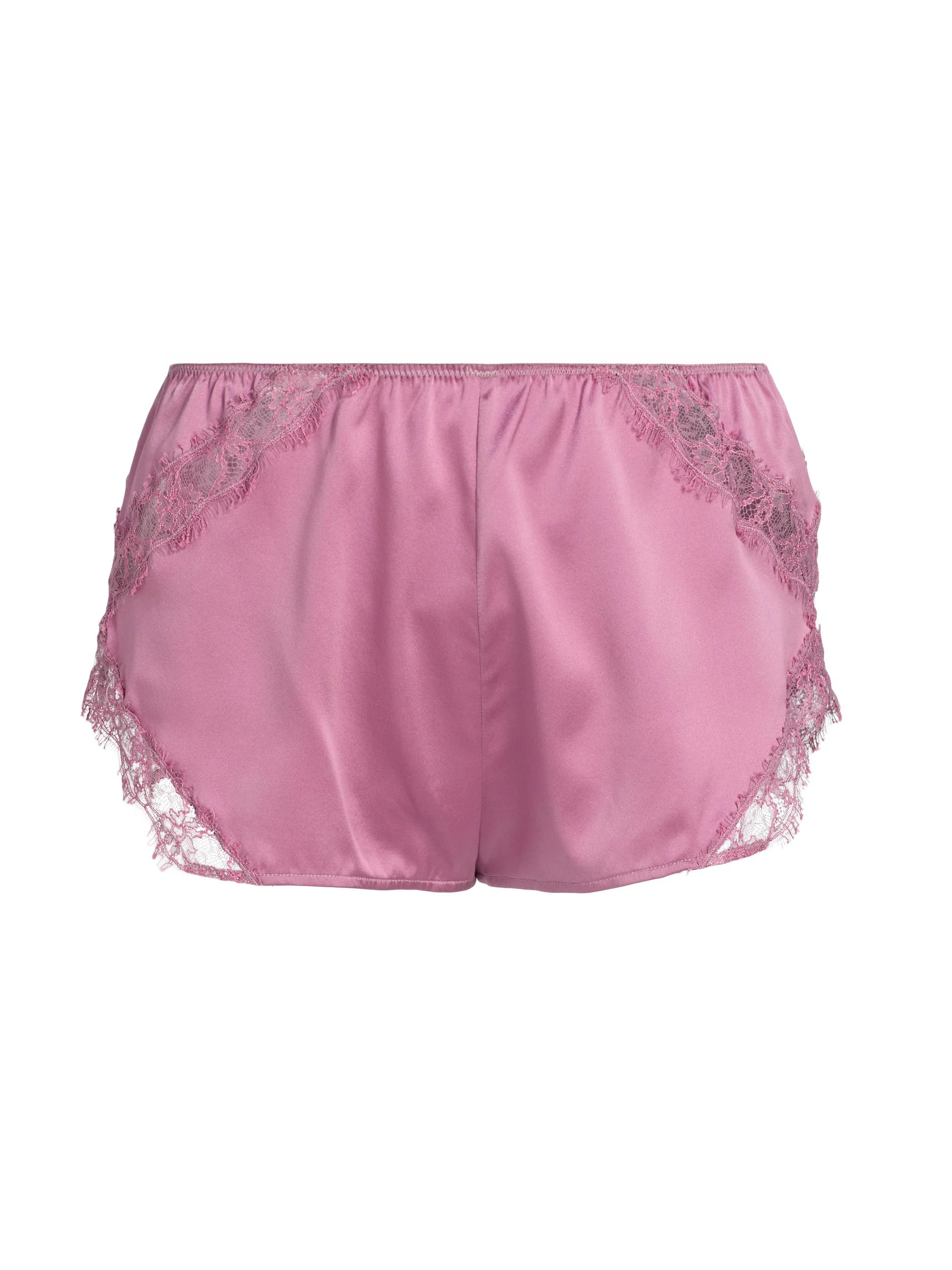 Women's Lace-Trim Silk-Blend Tap Shorts - Mauve - 1