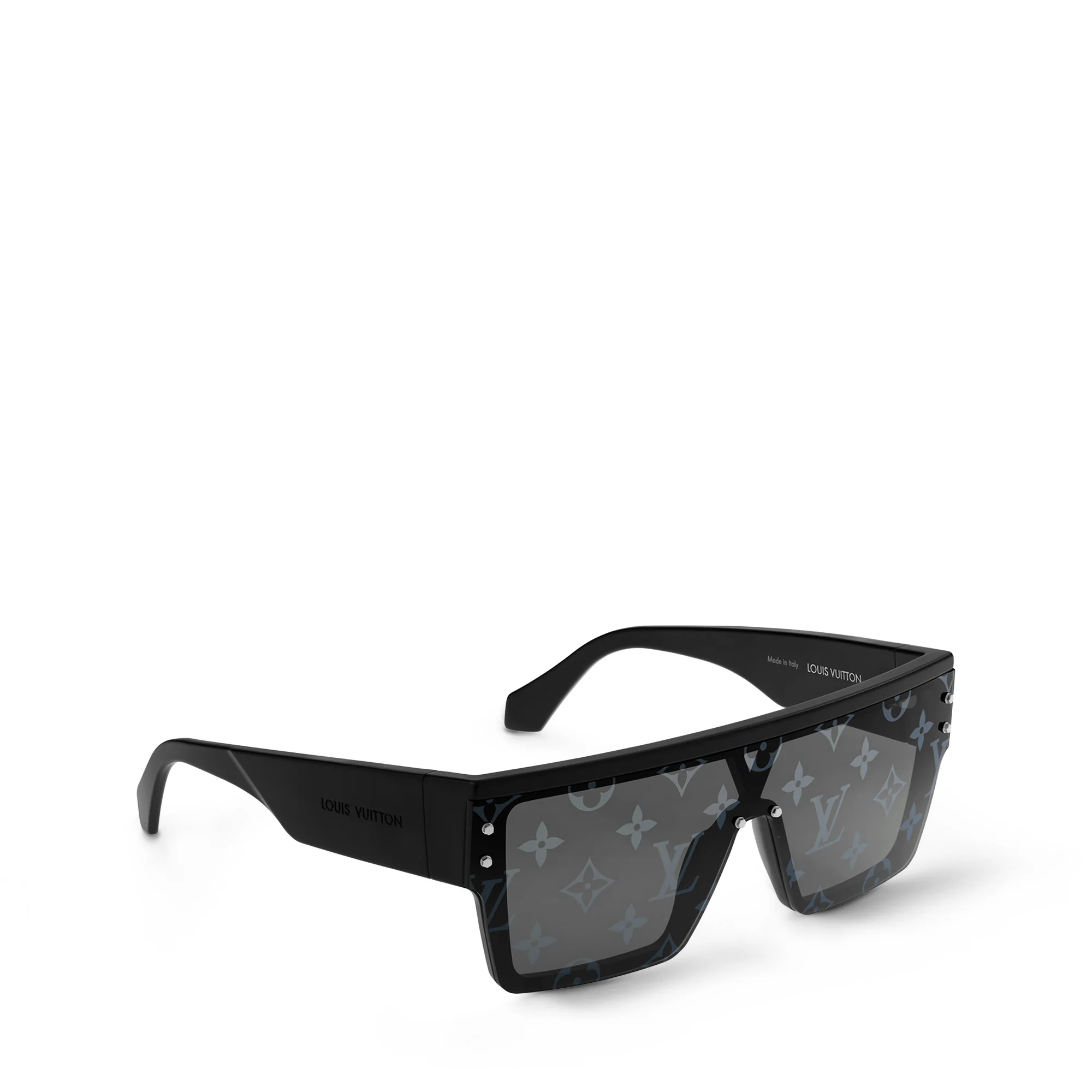 Louis Vuitton Sunglasses LV City Mask Monogram Black Acetate 146 0 Louis Vuitton LV Clash Mask Sunglasses Z1593W Black 1085433  main image 4