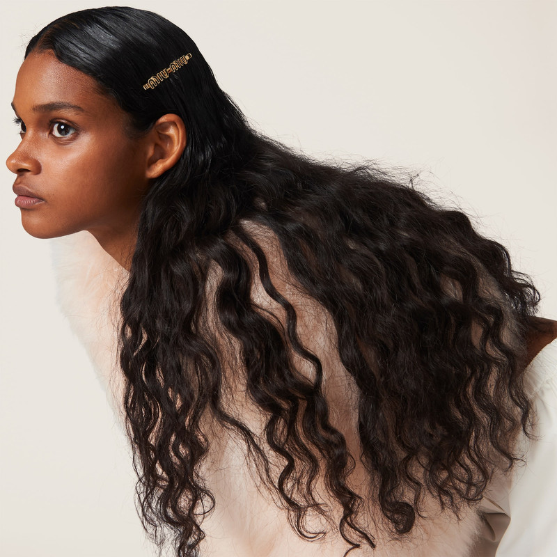 Miu Miu Enameled metal hair clip outlook