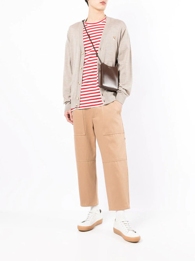 Maison Kitsuné Fox-patch V-neck cardigan outlook