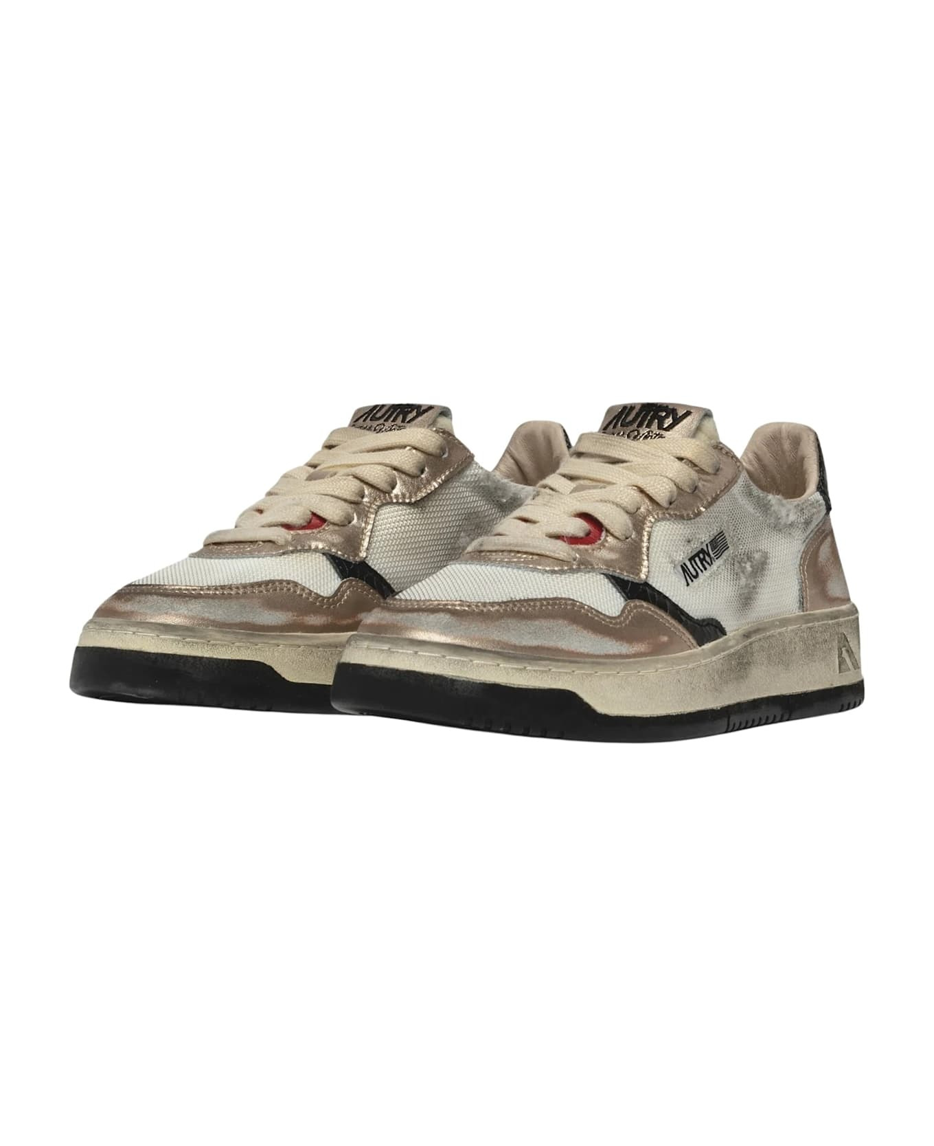 Supvint Low Mesh Suede Wht Gold - 2