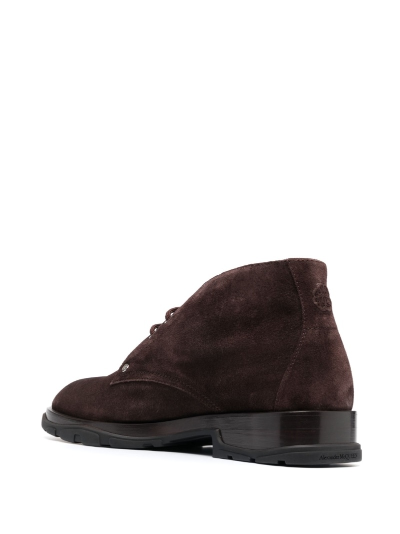 lace-up suede boots - 3