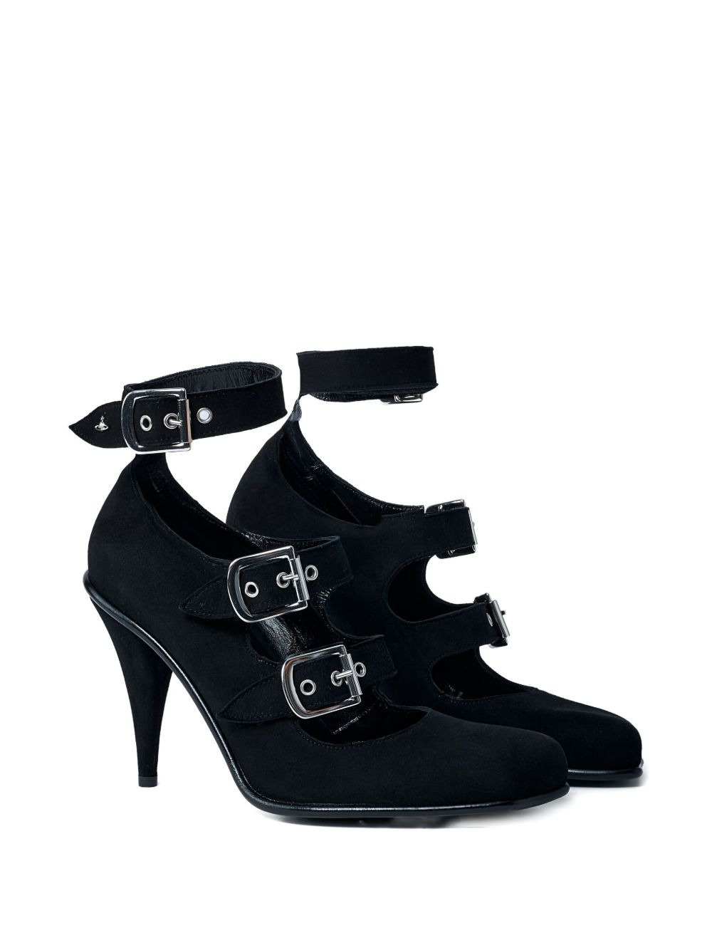 90mm buckle-strap heeled pumps - 2