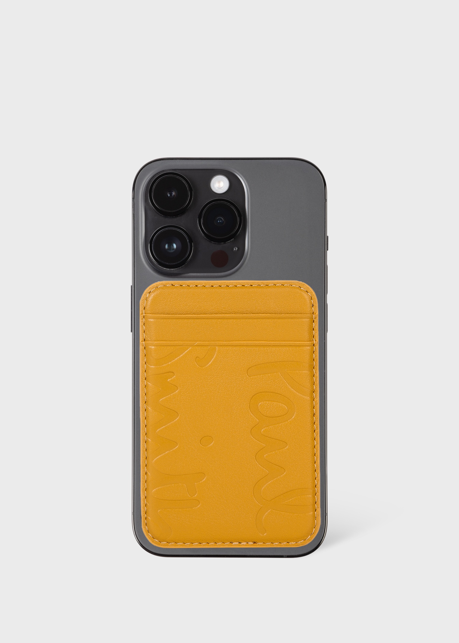 Paul Smith + Native Union Yellow Leather Magsafe Magnetic iPhone Wallet - 2