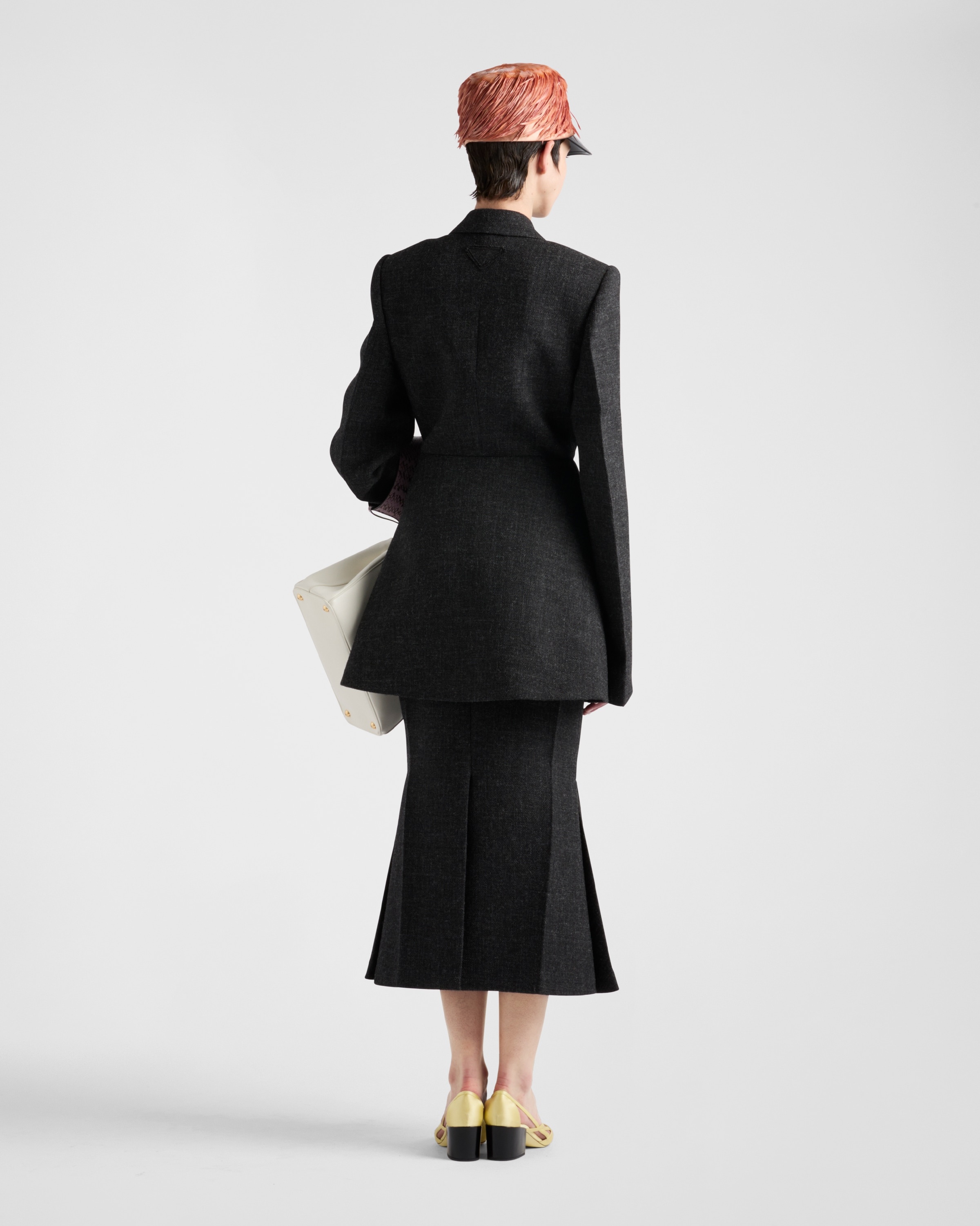 Aged-effect textured rush-stitch midi-skirt - 5