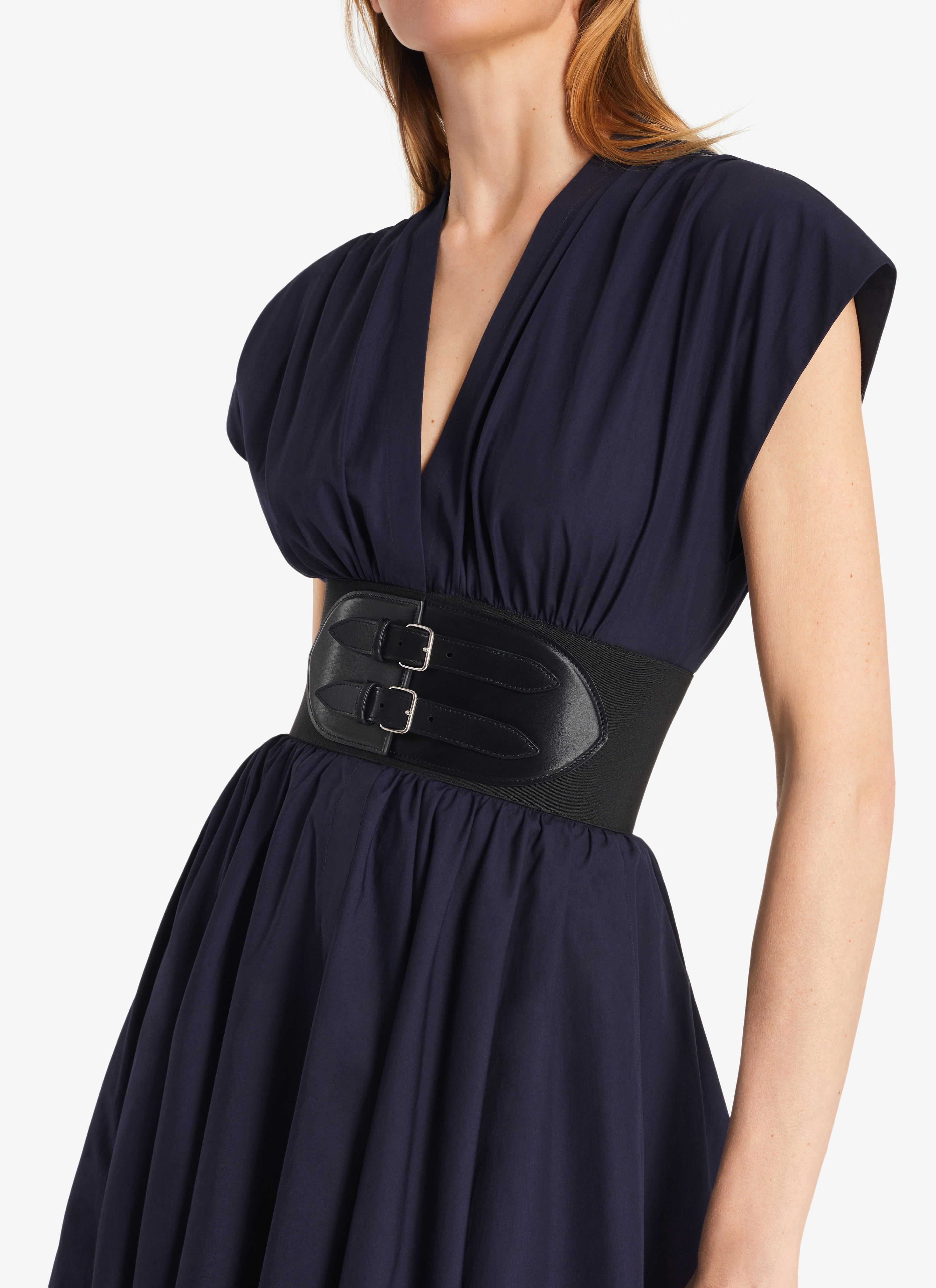 Alaïa BELTED MIDI JAPANESE POPLIN DRESS