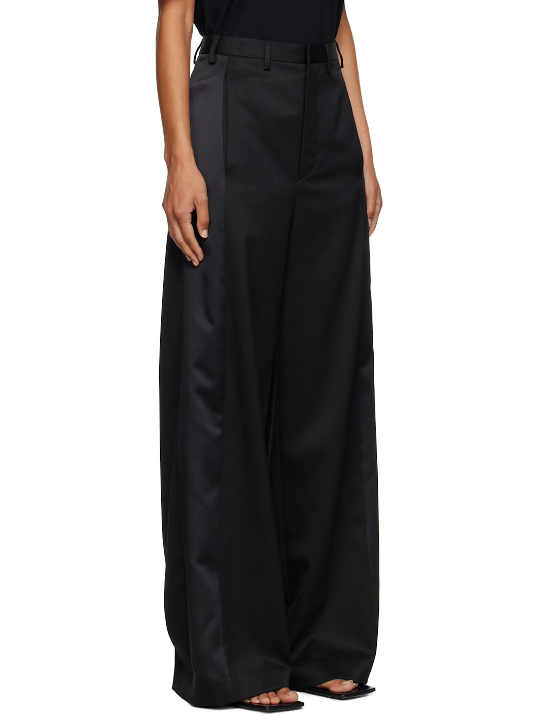 Black Tailored Wool Trousers - 2