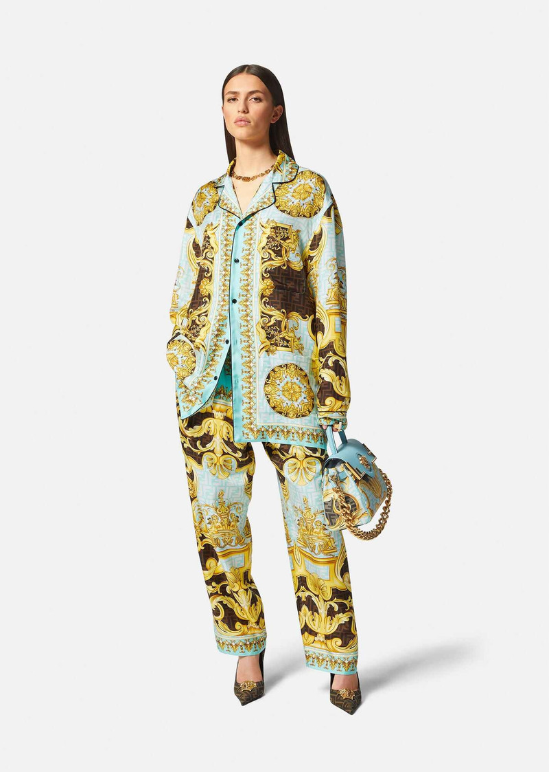 VERSACE Fendace Gold Baroque Pyjama Bottoms outlook
