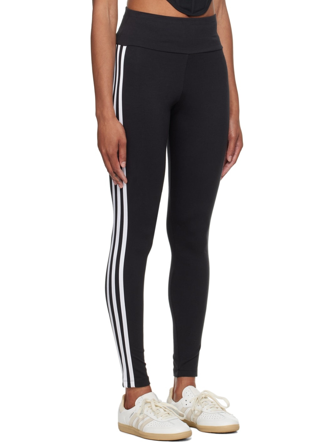 Black 3-Stripes Leggings - 2