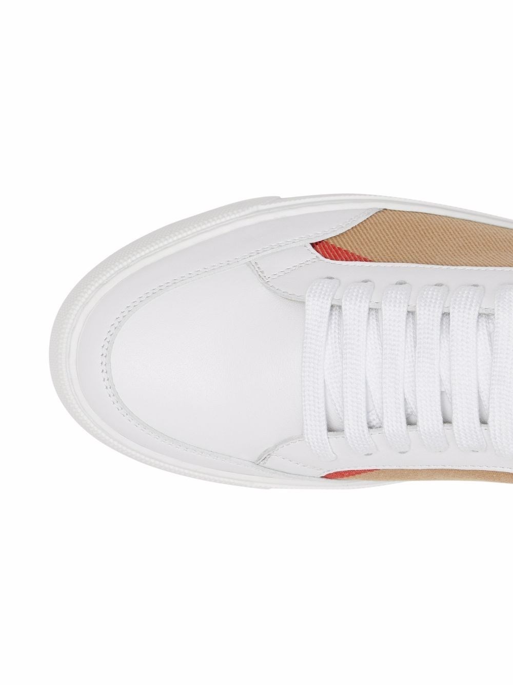 Check leather sneakers - 2