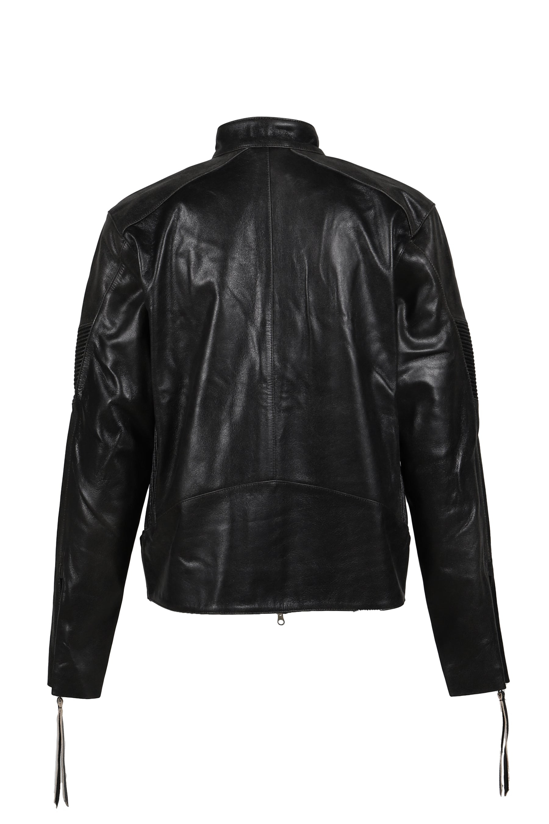 EMBOSSED LEATHER BIKER JACKET / BLK - 6