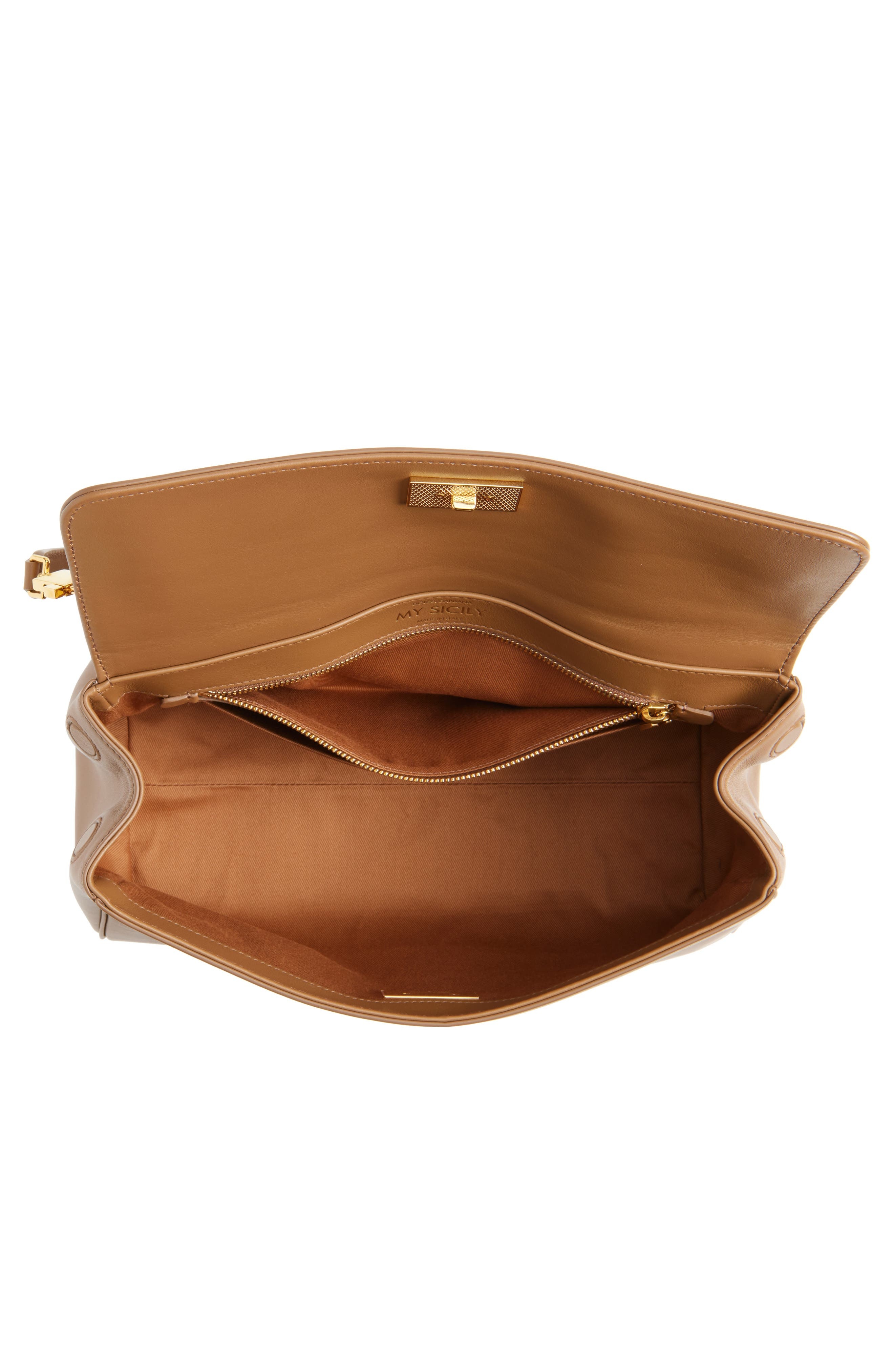 Dolce&Gabbana My Sicily East/West Plongé Leather Top Handle Bag in 8Z093 Caramello at Nordstrom - 5