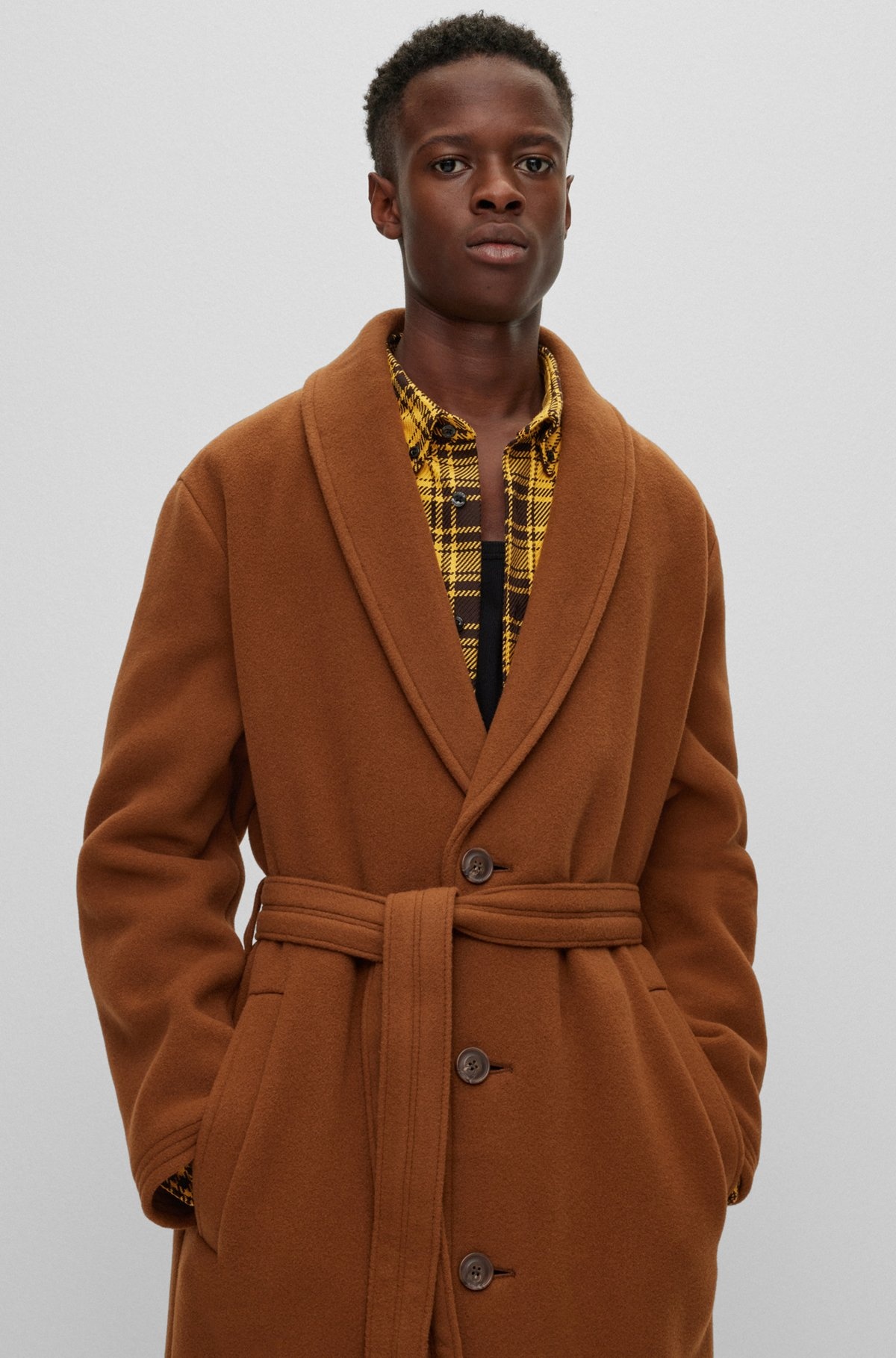 REGULAR-FIT COAT IN A WOOL BLEND - 3