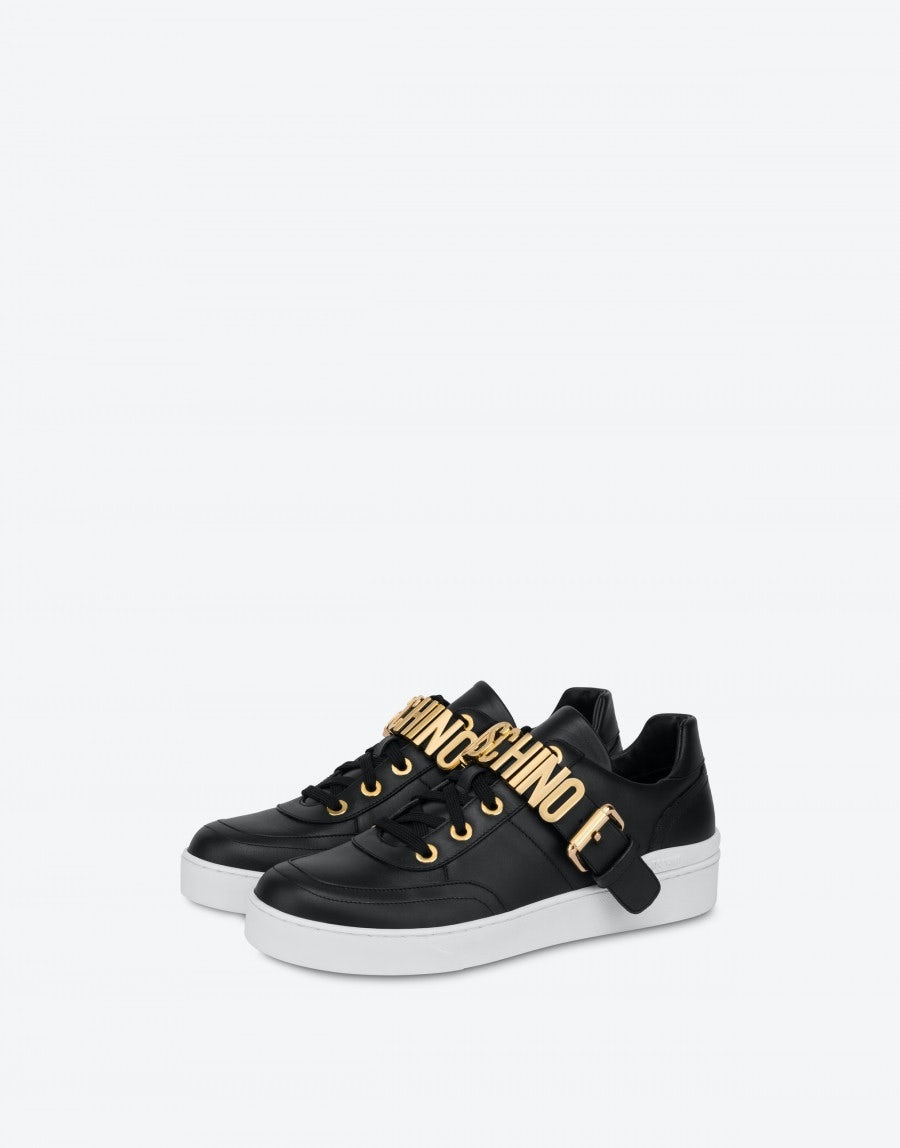 LETTERING LOGO CALFSKIN SNEAKERS - 1