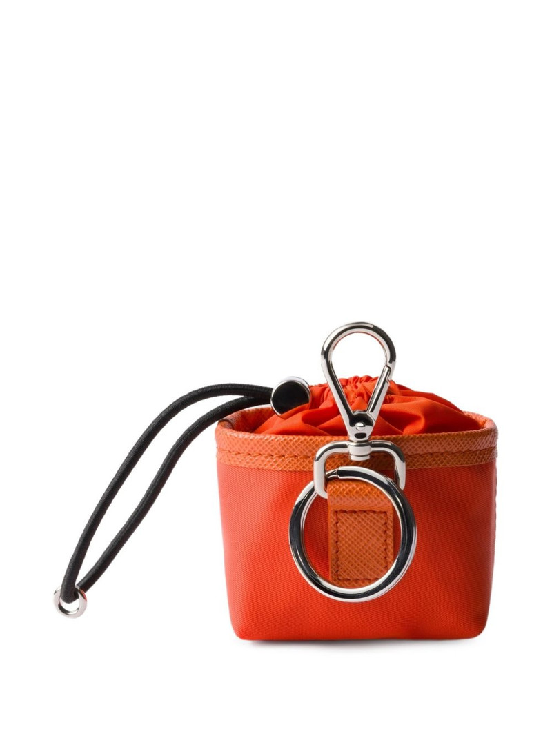 Prada logo-triangle bag charm outlook